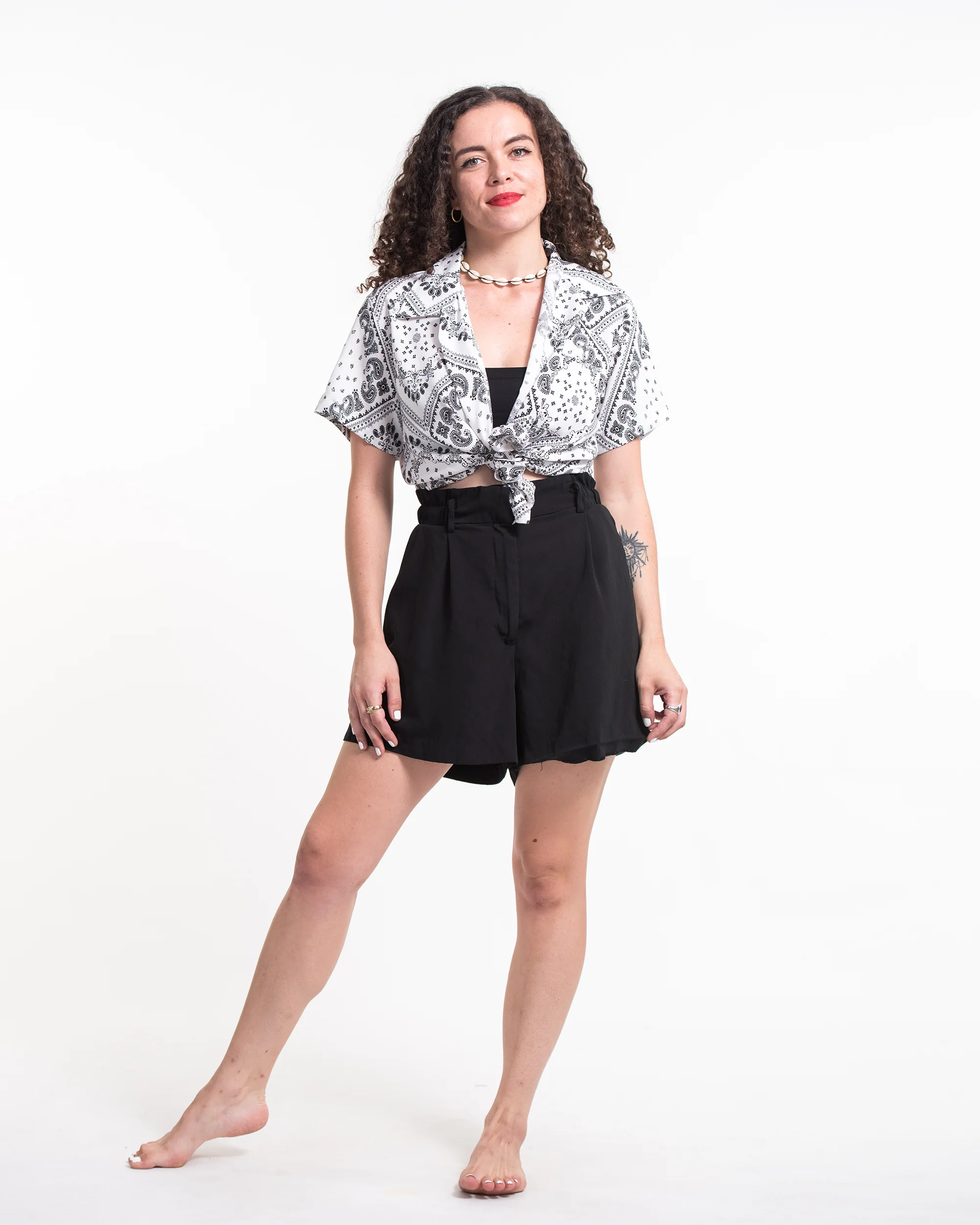 1018-Patchwork-Paisley-Short-Sleeve-Button-Shirt-in-White-3.webp Patchwork Paisley Short Sleeve Button Shirt in White