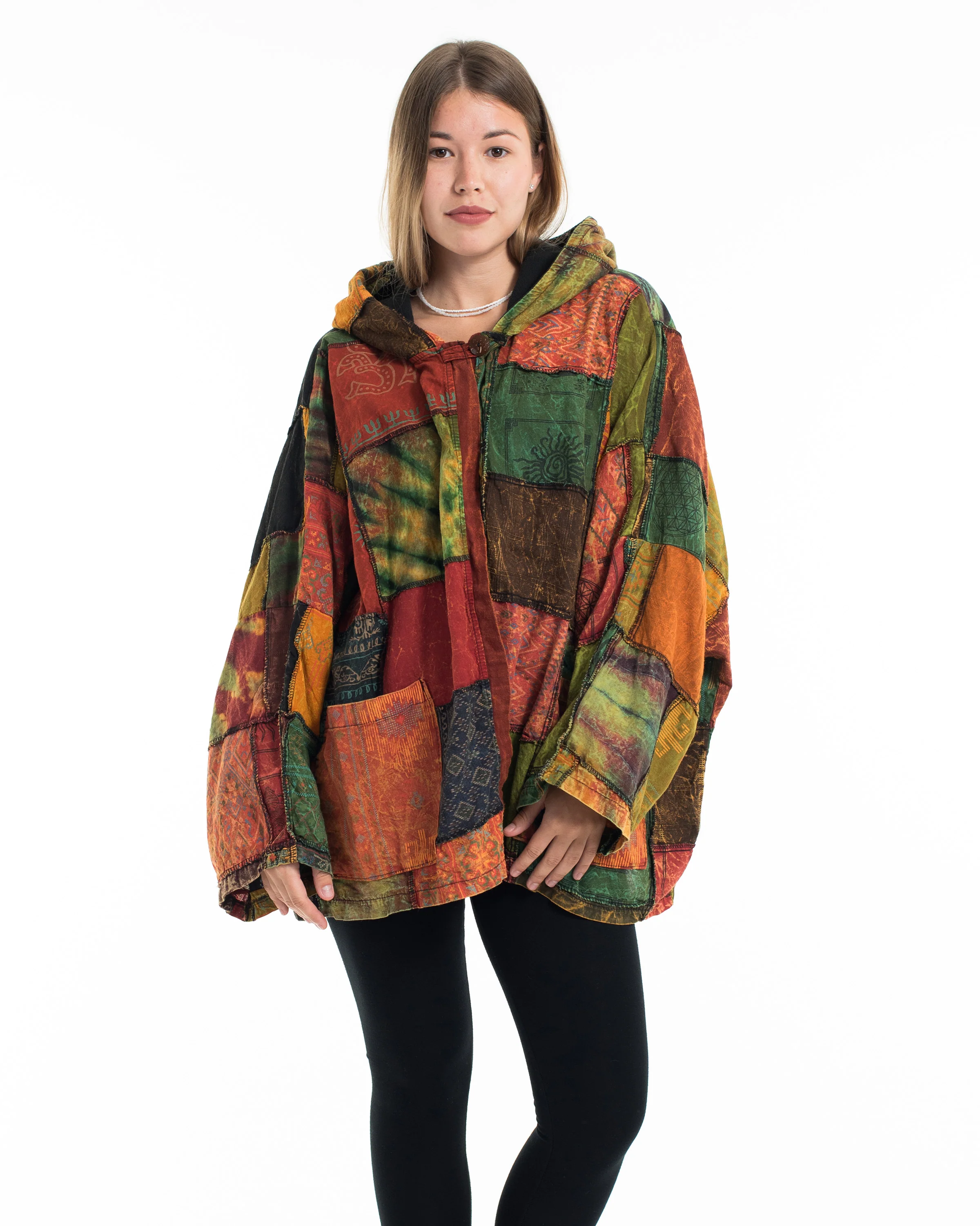 1025-Patchwork-Stonewash-Hooded-Jacket-in-Multi-Orange-5.webp Patchwork Stonewash Hooded Jacket in Multi Orange