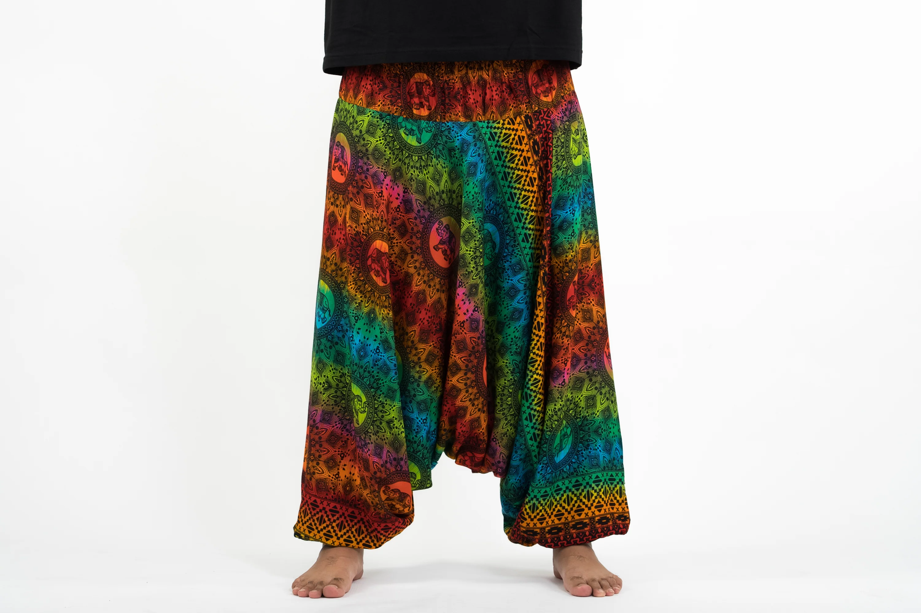 1031-Plus-Size-Rainbow-Elephant-Drop-Crotch-Men-s-Elephant-Pants-in-Orange-2.webp Plus Size Rainbow Elephant Drop Crotch Men's Elephant Pants in Orange