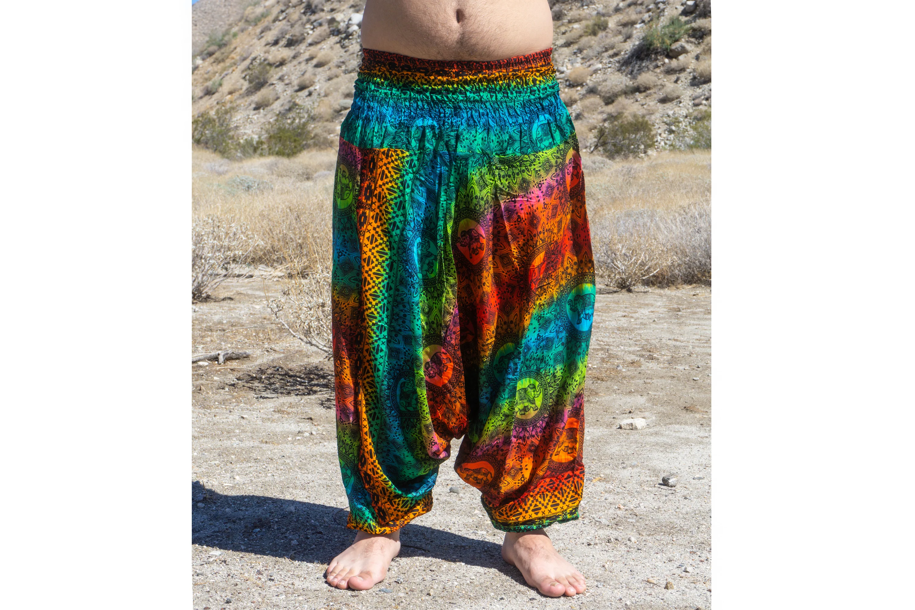 1031-Plus-Size-Rainbow-Elephant-Drop-Crotch-Men-s-Elephant-Pants-in-Orange-5.webp Plus Size Rainbow Elephant Drop Crotch Men's Elephant Pants in Orange