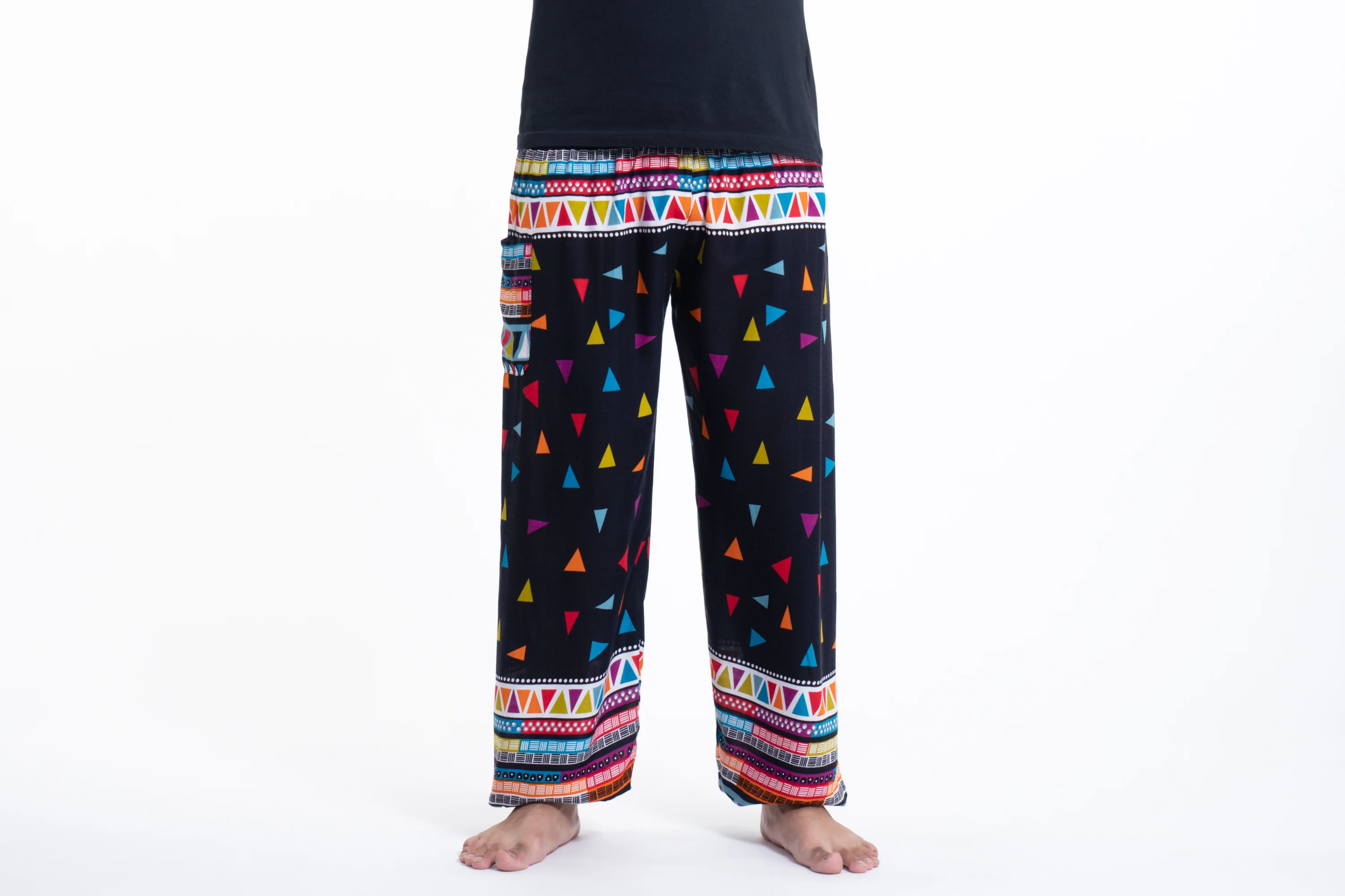 Triangles Men's Harem Pants in Black