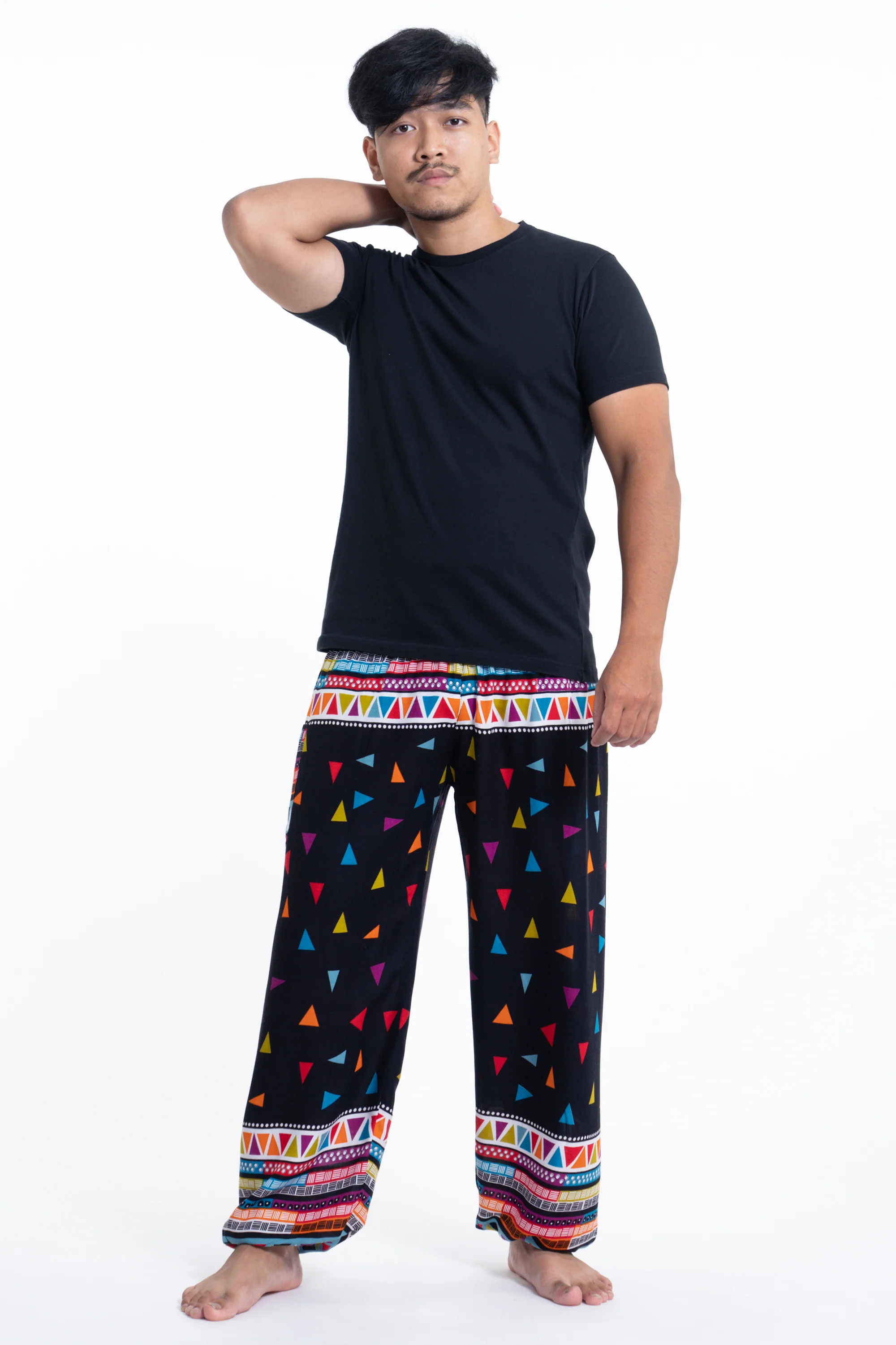 1046-Triangles-Men-s-Harem-Pants-in-Black-3.webp Triangles Men's Harem Pants in Black