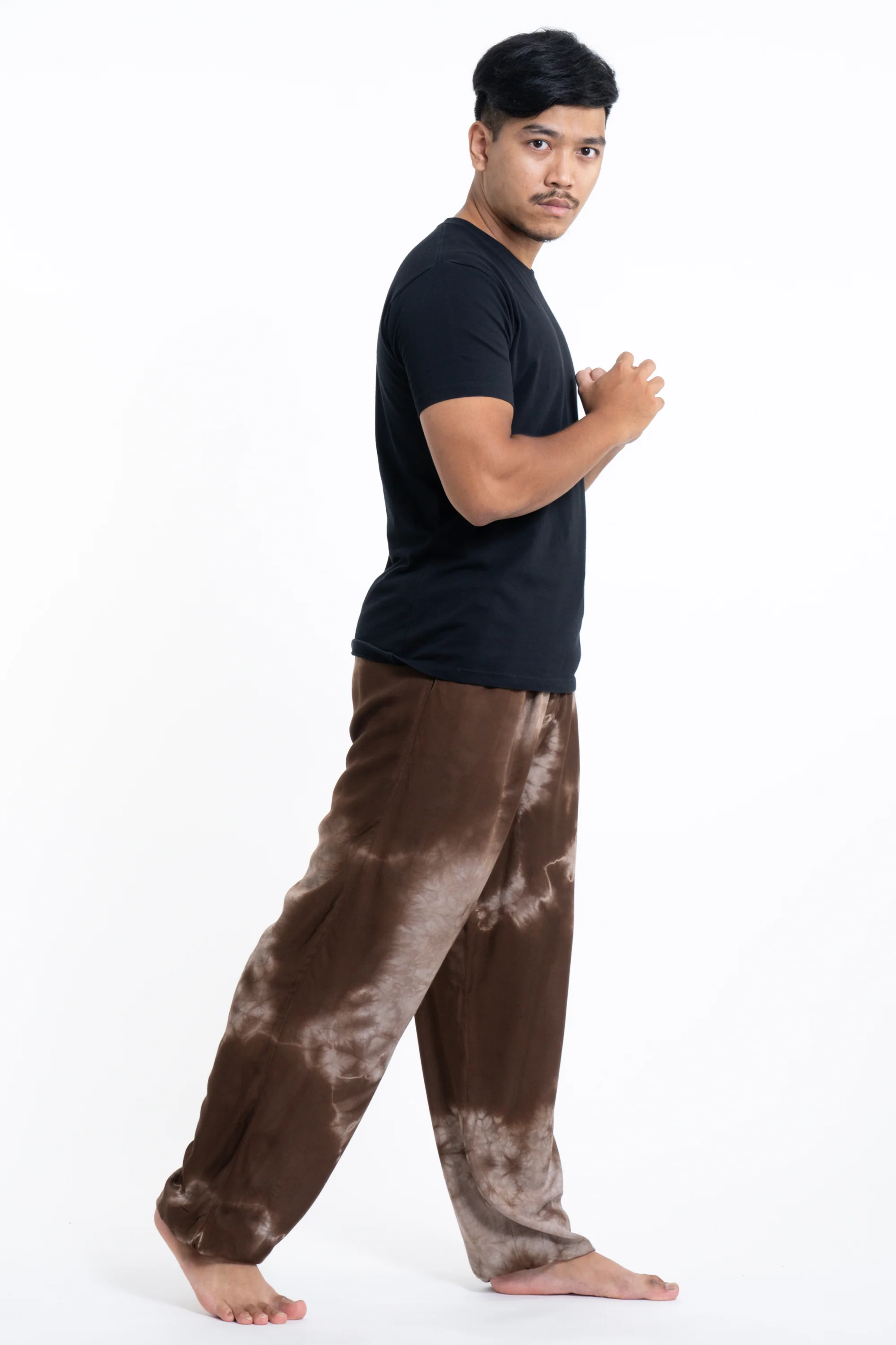 1050-Tie-Dye-Drawstring-Men-s-Yoga-Massage-Pants-in-Brown-3.webp Tie Dye Drawstring Men's Yoga Massage Pants in Brown