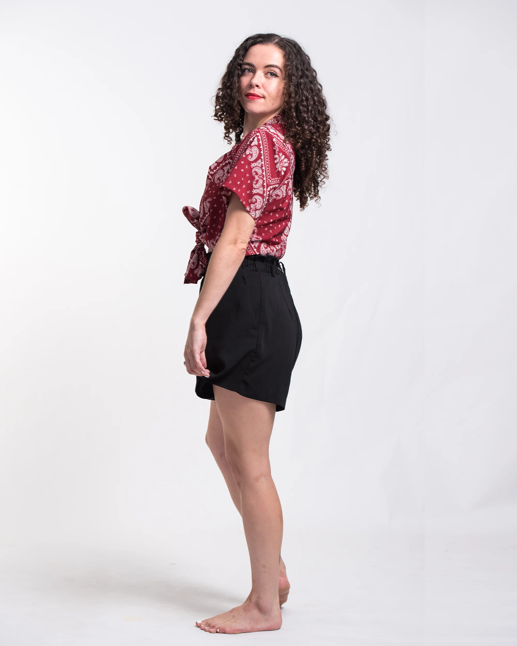 1052-Patchwork-Paisley-Short-Sleeve-Button-Shirt-in-Red-4.webp Patchwork Paisley Short Sleeve Button Shirt in Red