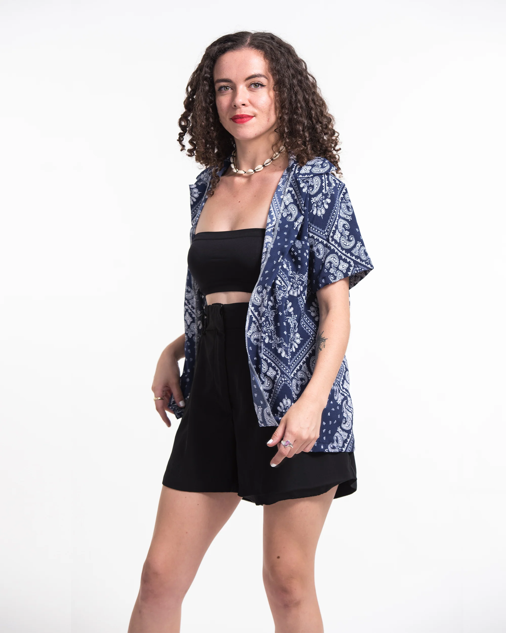 1057-Patchwork-Paisley-Short-Sleeve-Button-Shirt-in-Navy-3.webp Patchwork Paisley Short Sleeve Button Shirt in Navy