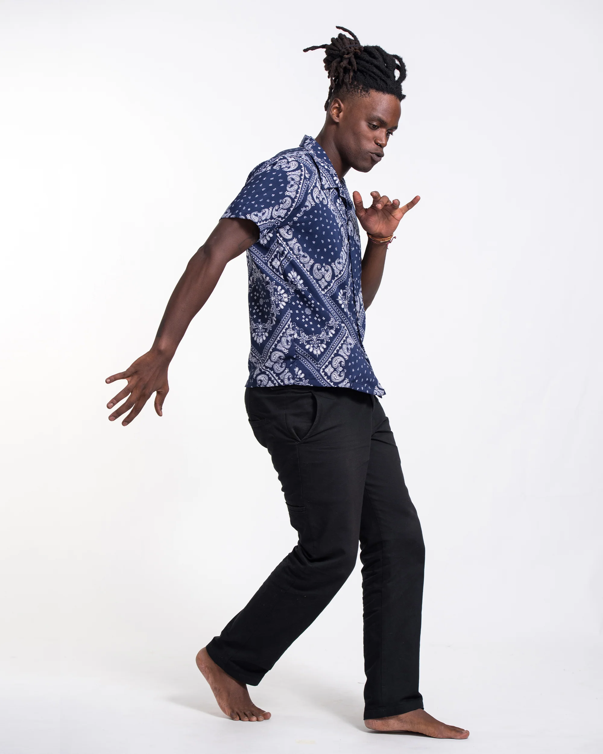 1057-Patchwork-Paisley-Short-Sleeve-Button-Shirt-in-Navy-4.webp Patchwork Paisley Short Sleeve Button Shirt in Navy