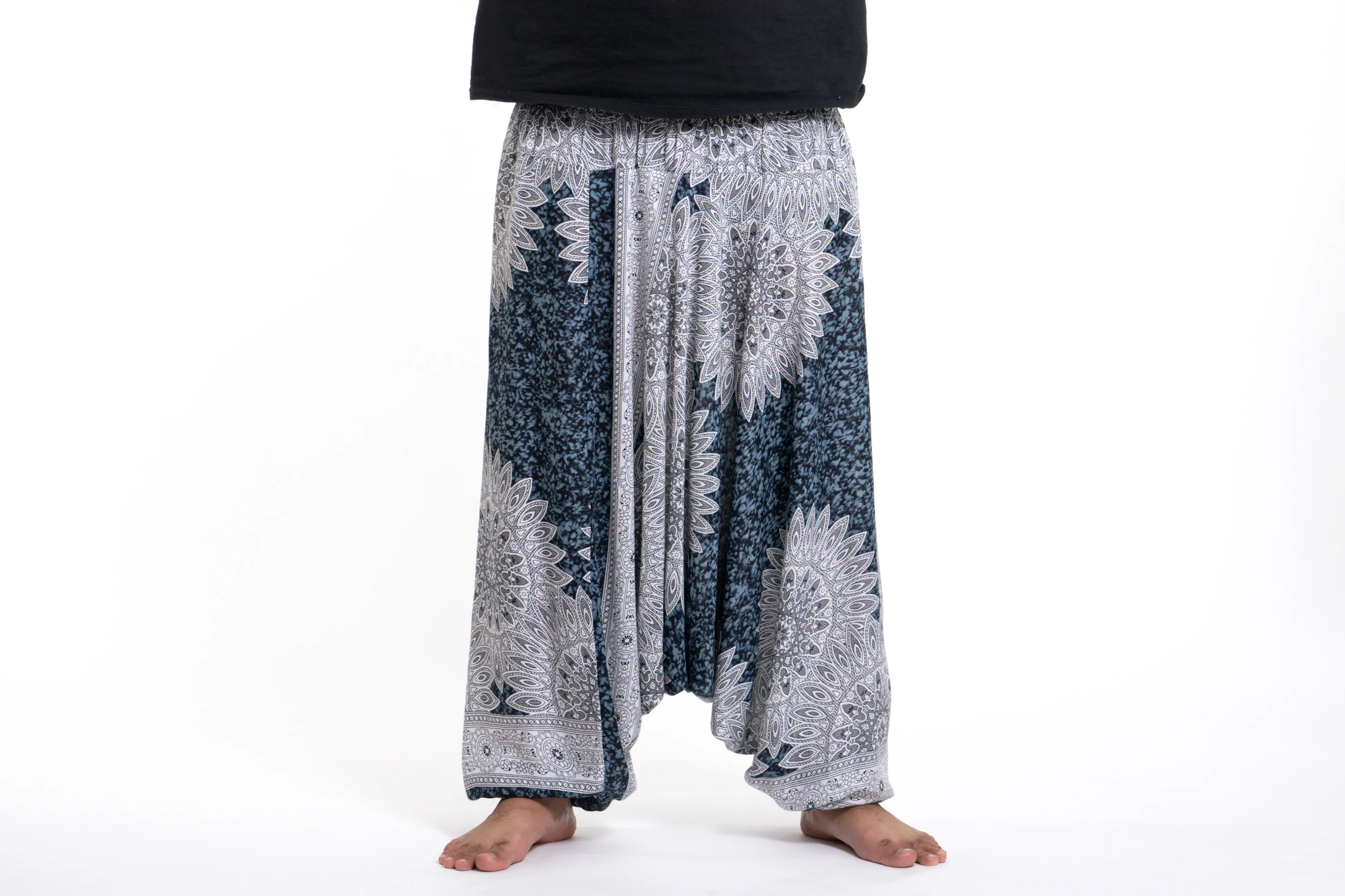 1062-Plus-Size-Marble-Mandalas-Drop-Crotch-Men-s-Harem-Pants-in-Indigo-2.webp Plus Size Marble Mandalas Drop Crotch Men's Harem Pants in Indigo