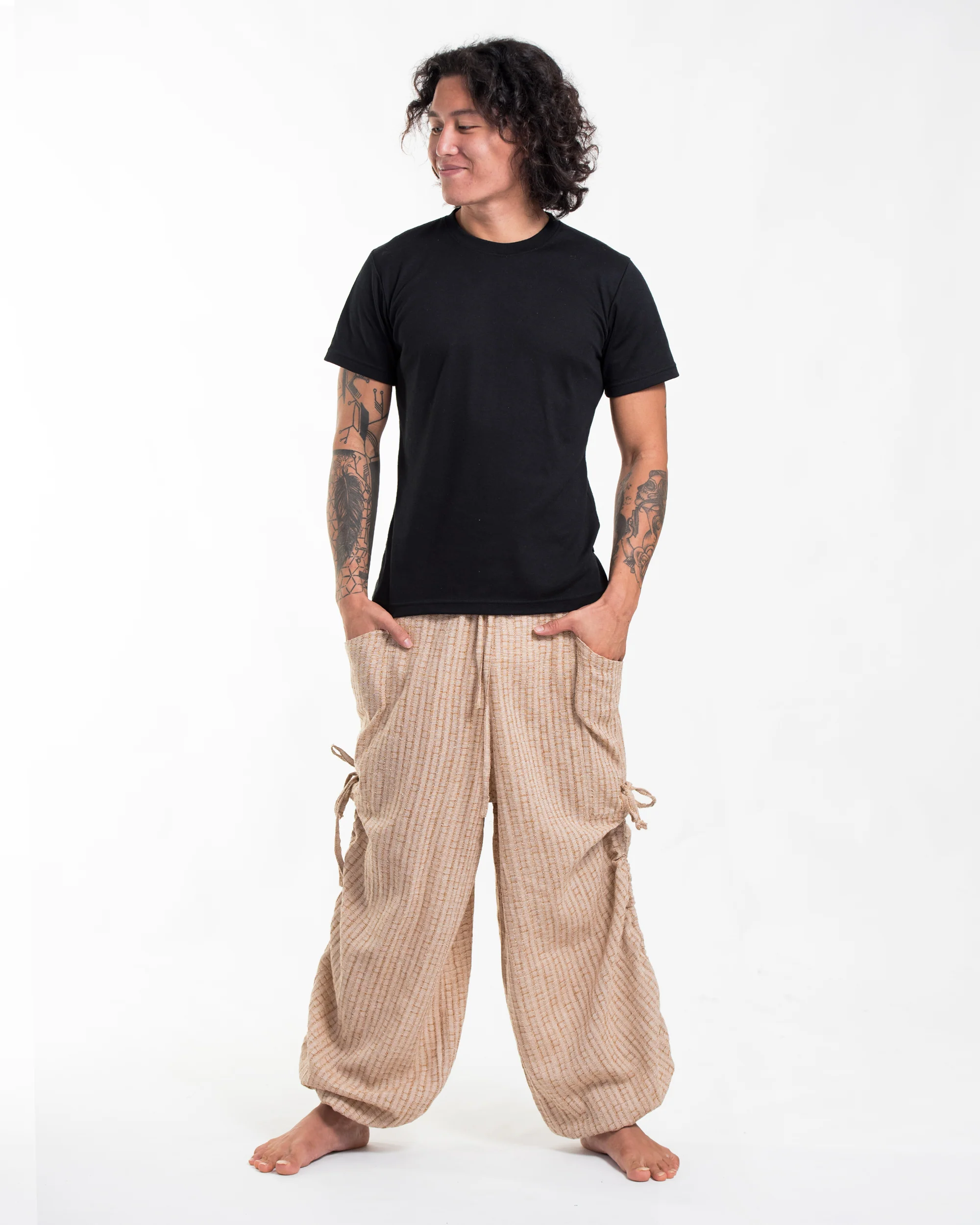 1064-Men-s-Ribbed-Tencel-Cotton-Blend-Pants-in-Beige-3.webp Men's Ribbed Tencel Cotton Blend Pants in Beige