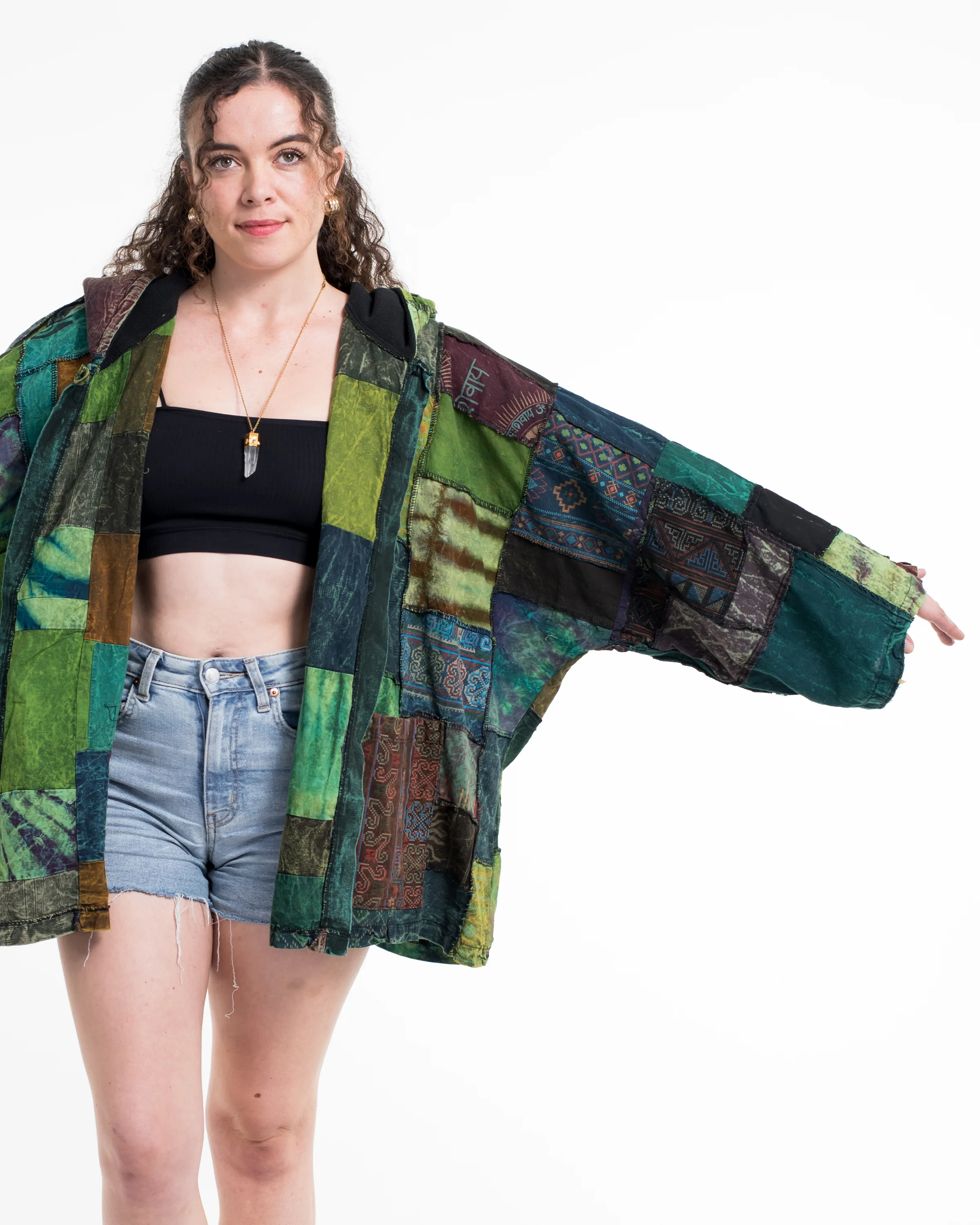 1078-Patchwork-Stonewash-Hooded-Jacket-in-Multi-Green-3.webp Patchwork Stonewash Hooded Jacket in Multi Green