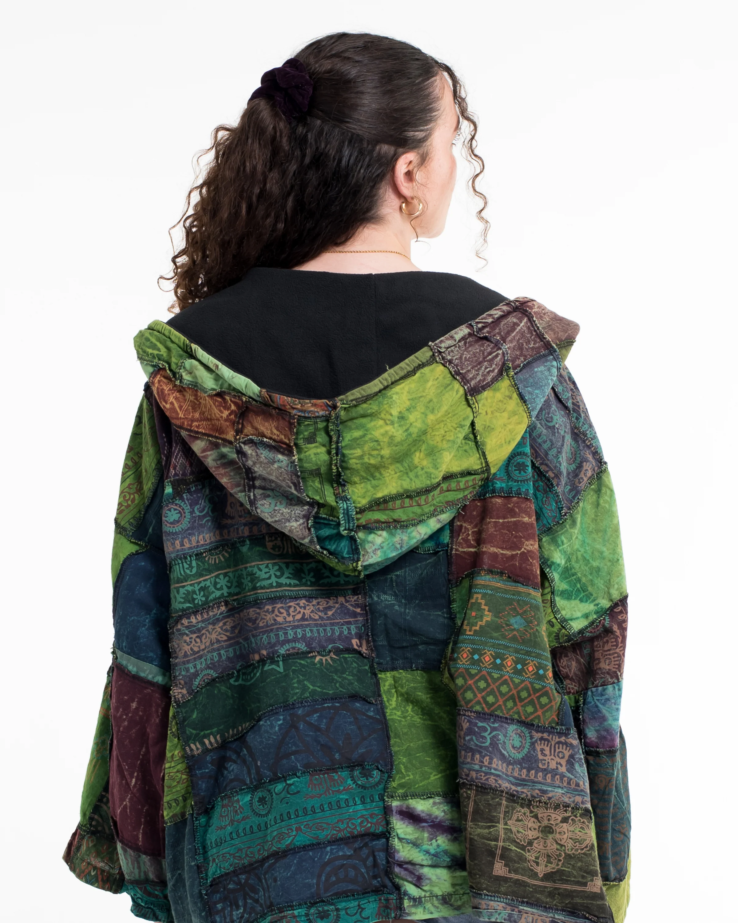 1078-Patchwork-Stonewash-Hooded-Jacket-in-Multi-Green-5.webp Patchwork Stonewash Hooded Jacket in Multi Green