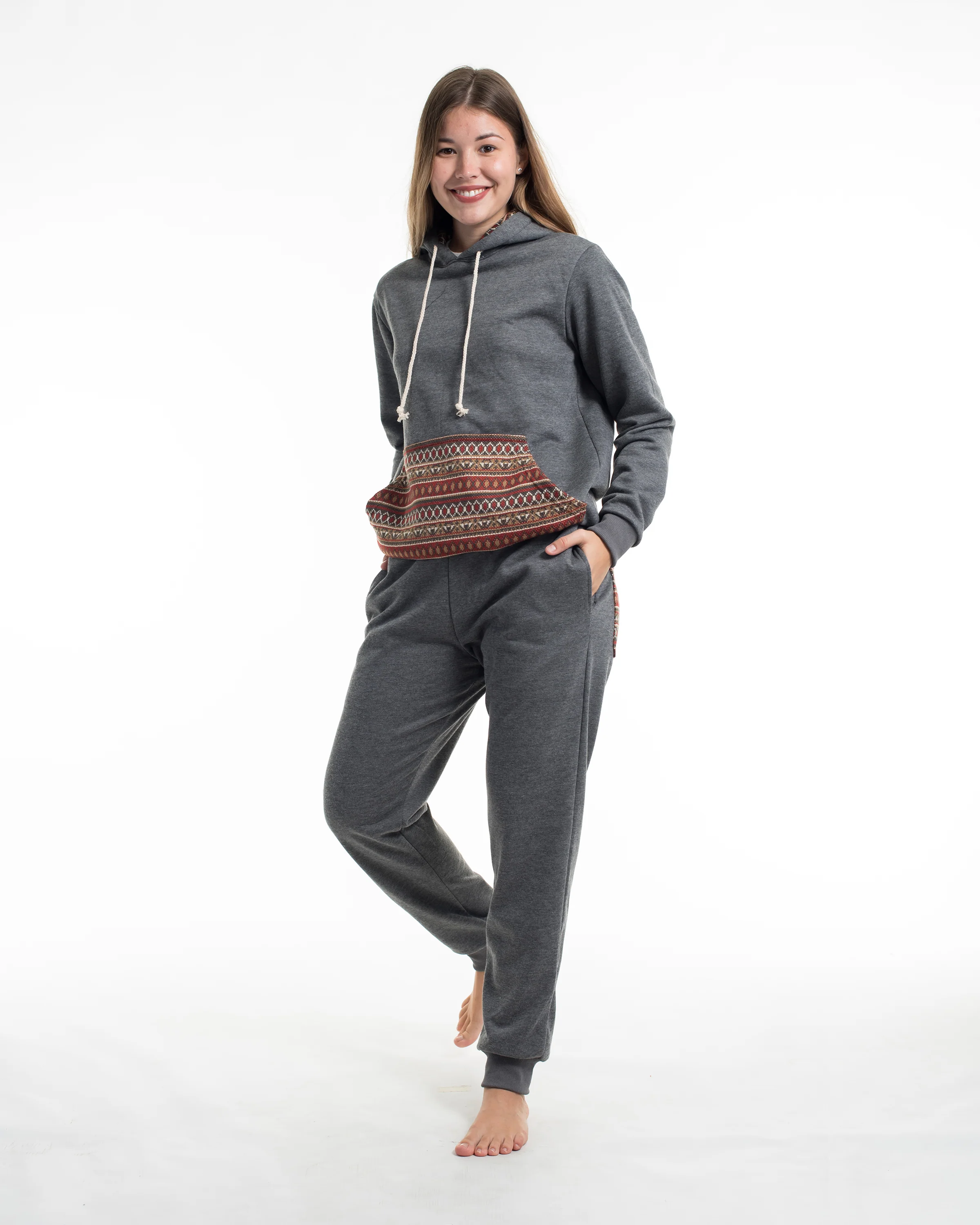 1084-Unisex-Terry-Pullover-Hoodie-with-Tribal-Pockets-in-Black-Size-M-XL-3.webp Unisex Terry Pullover Hoodie with Tribal Pockets in Black (Size M - XL)