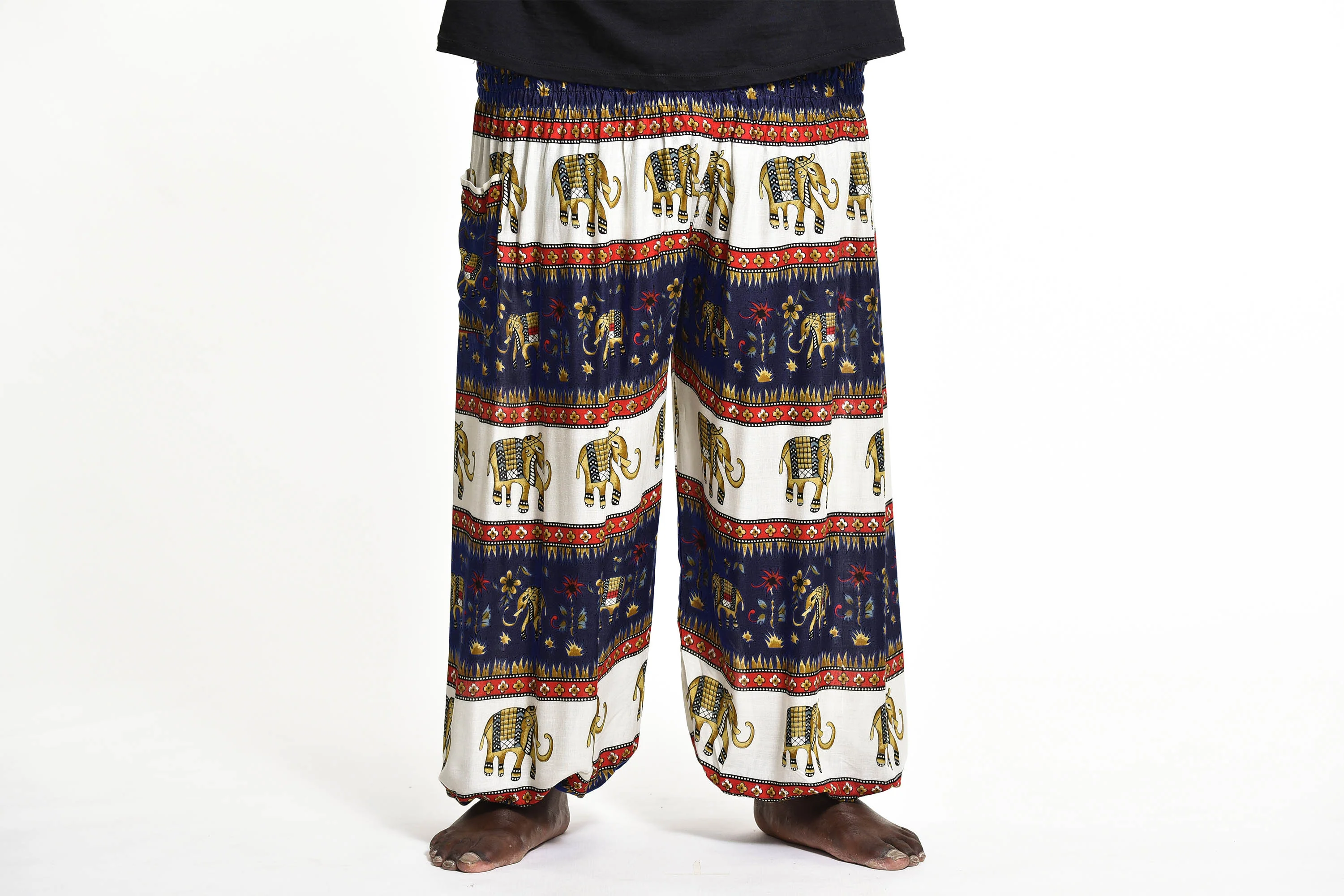 Plus Size Elephant Bliss Men's Elephant Pants in Navy