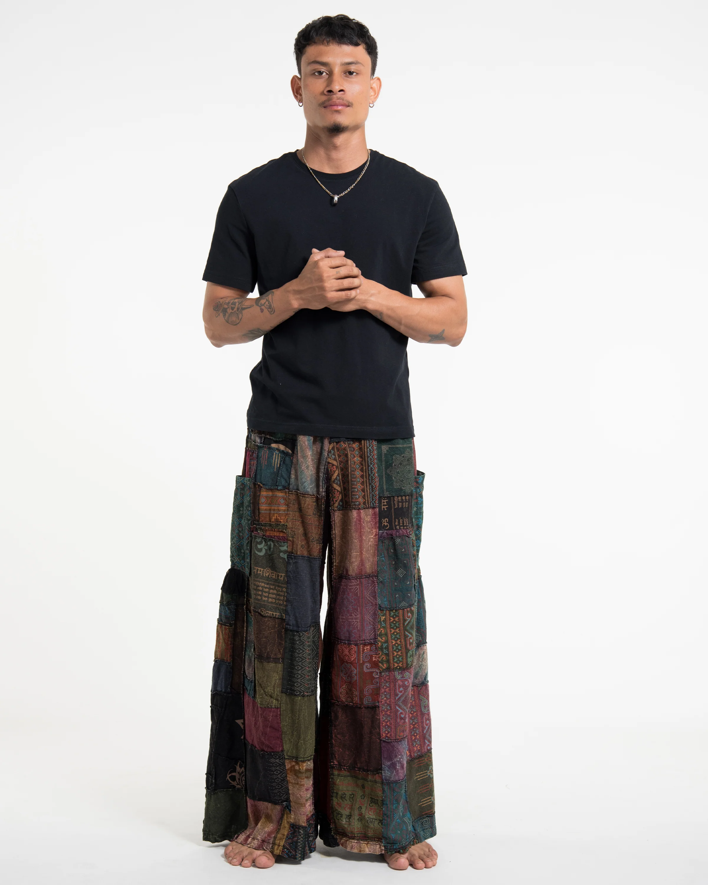 1094-Men-s-Patchwork-Stone-Washed-Wide-Leg-Cotton-Pants-in-Dusk-4.webp Men's Patchwork Stone Washed Wide Leg Cotton Pants in Dusk