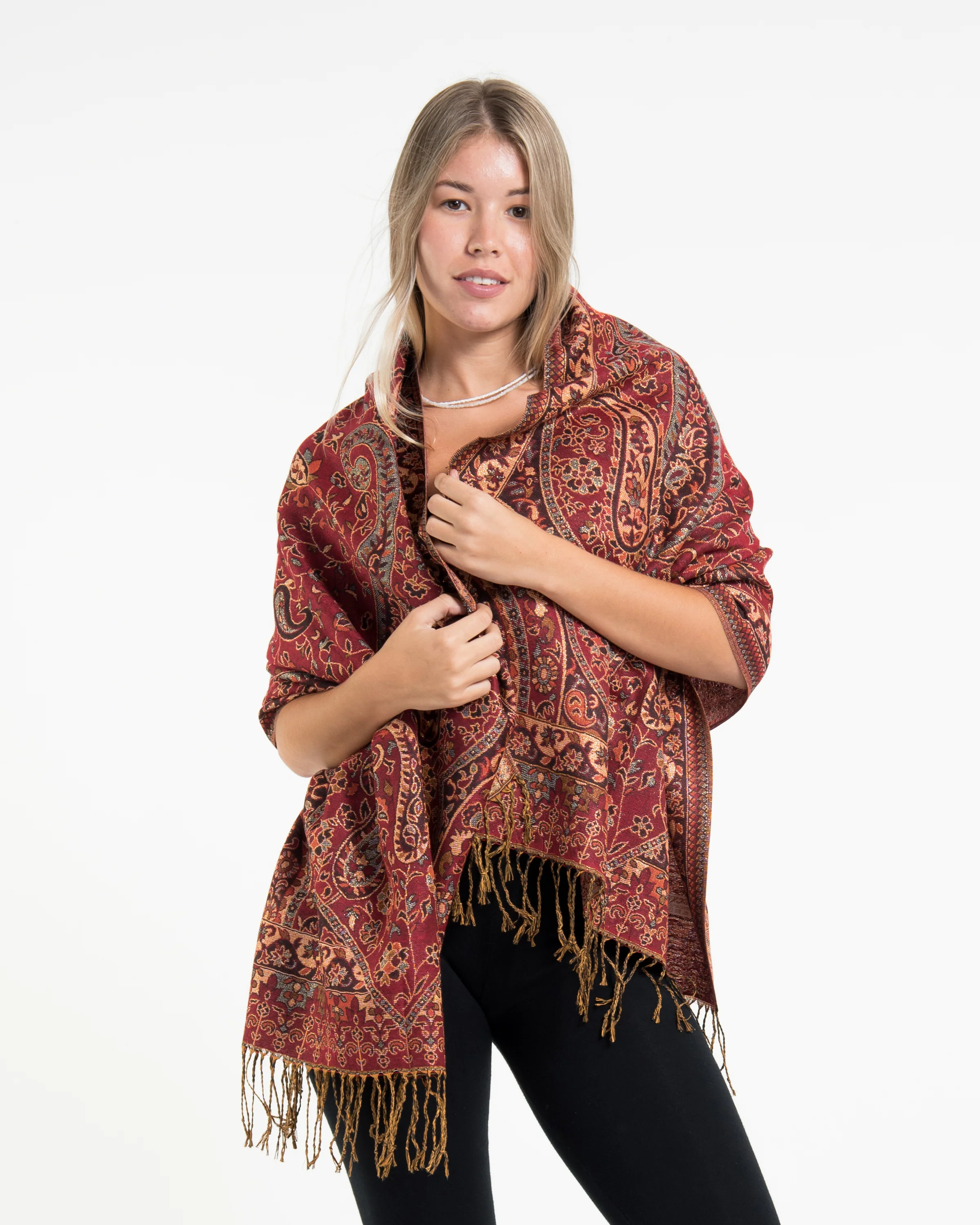 11-Nepal-Traditional-Paisley-Pashmina-Shawl-Scarf-in-Red-3.webp Nepal Traditional Paisley Pashmina Shawl Scarf in Red