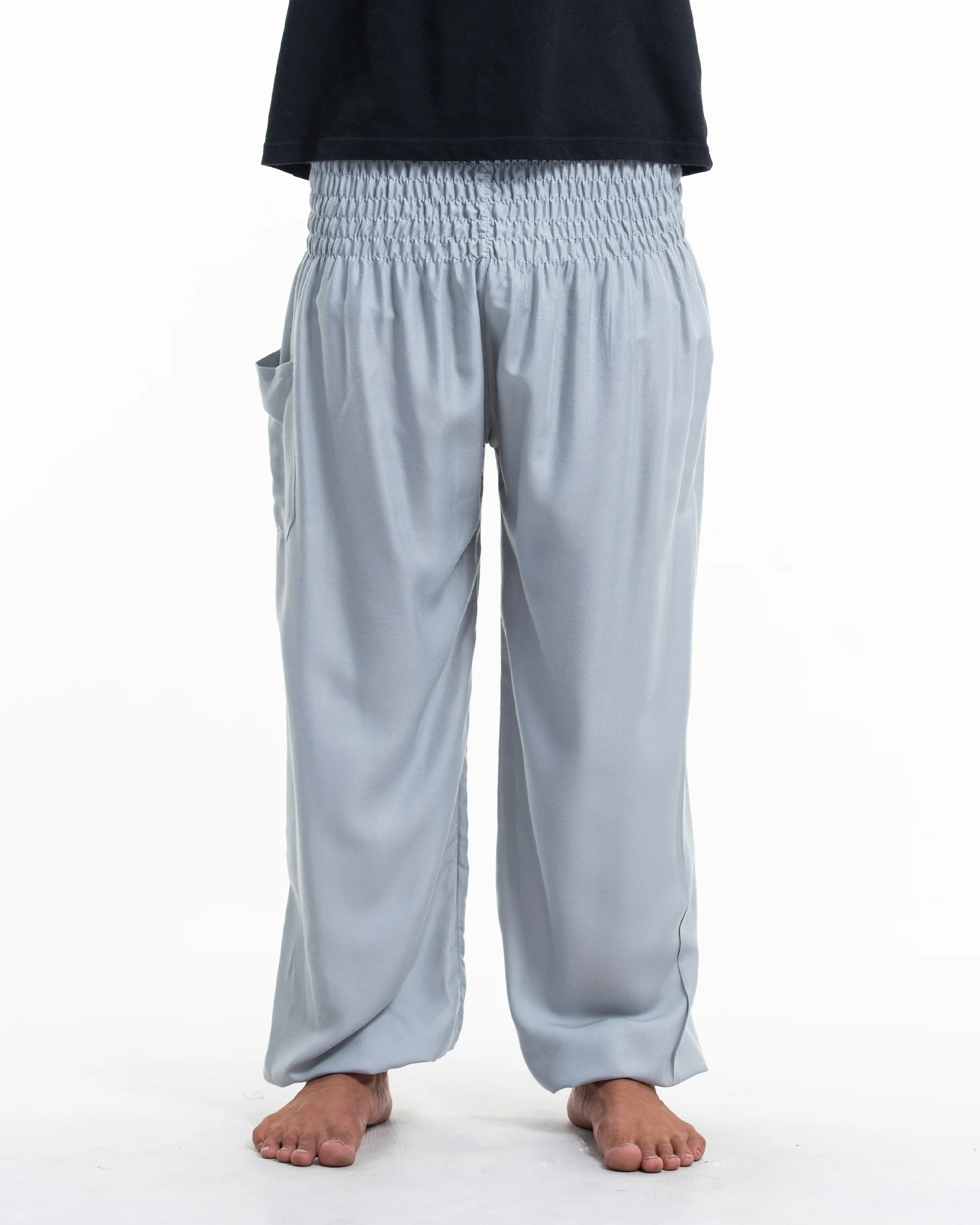 Solid Color Men's Harem Pants in Light Gray