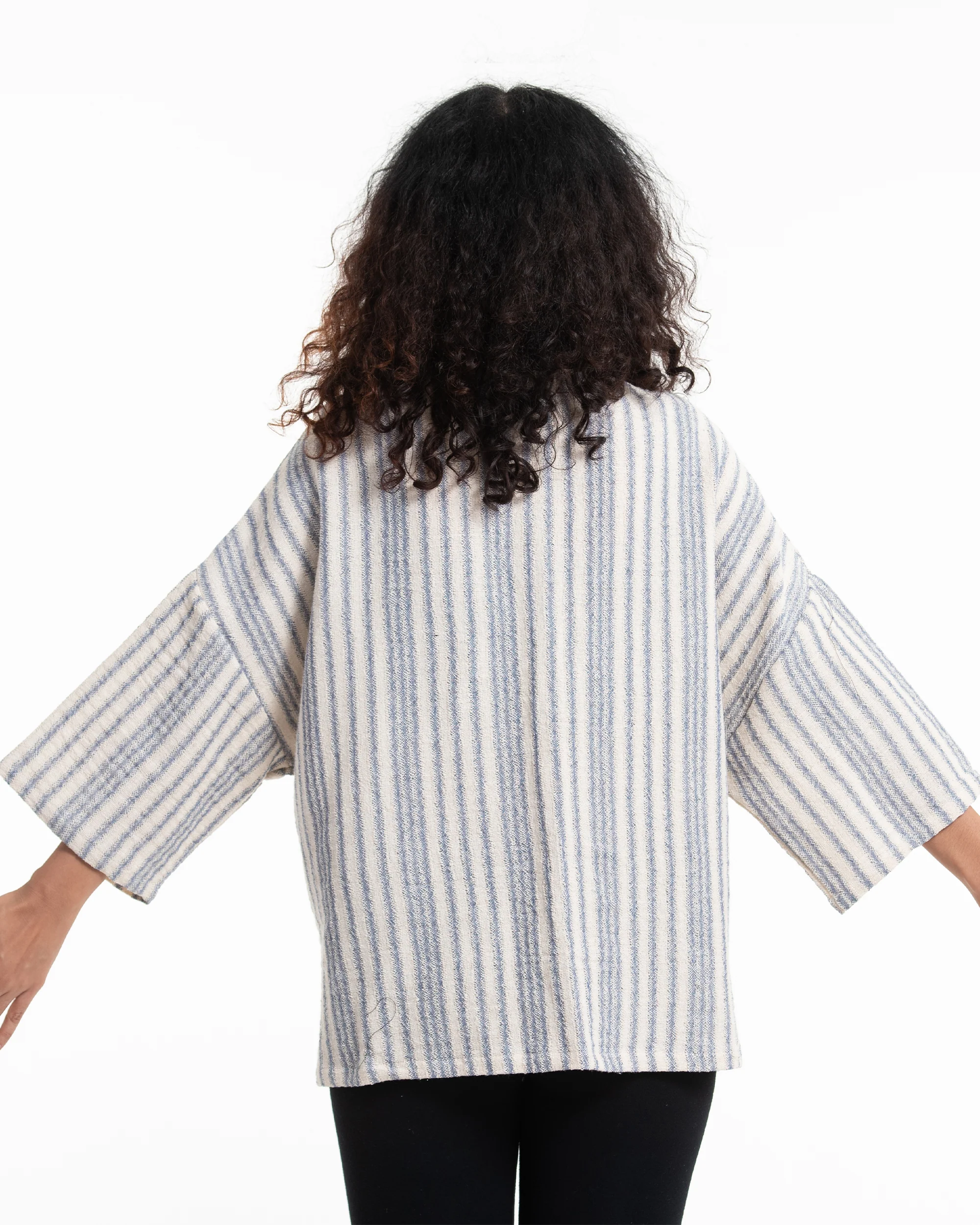 1122-Cotton-Kimono-Cardigan-in-White-and-Blue-4.webp Cotton Kimono Cardigan in White and Blue