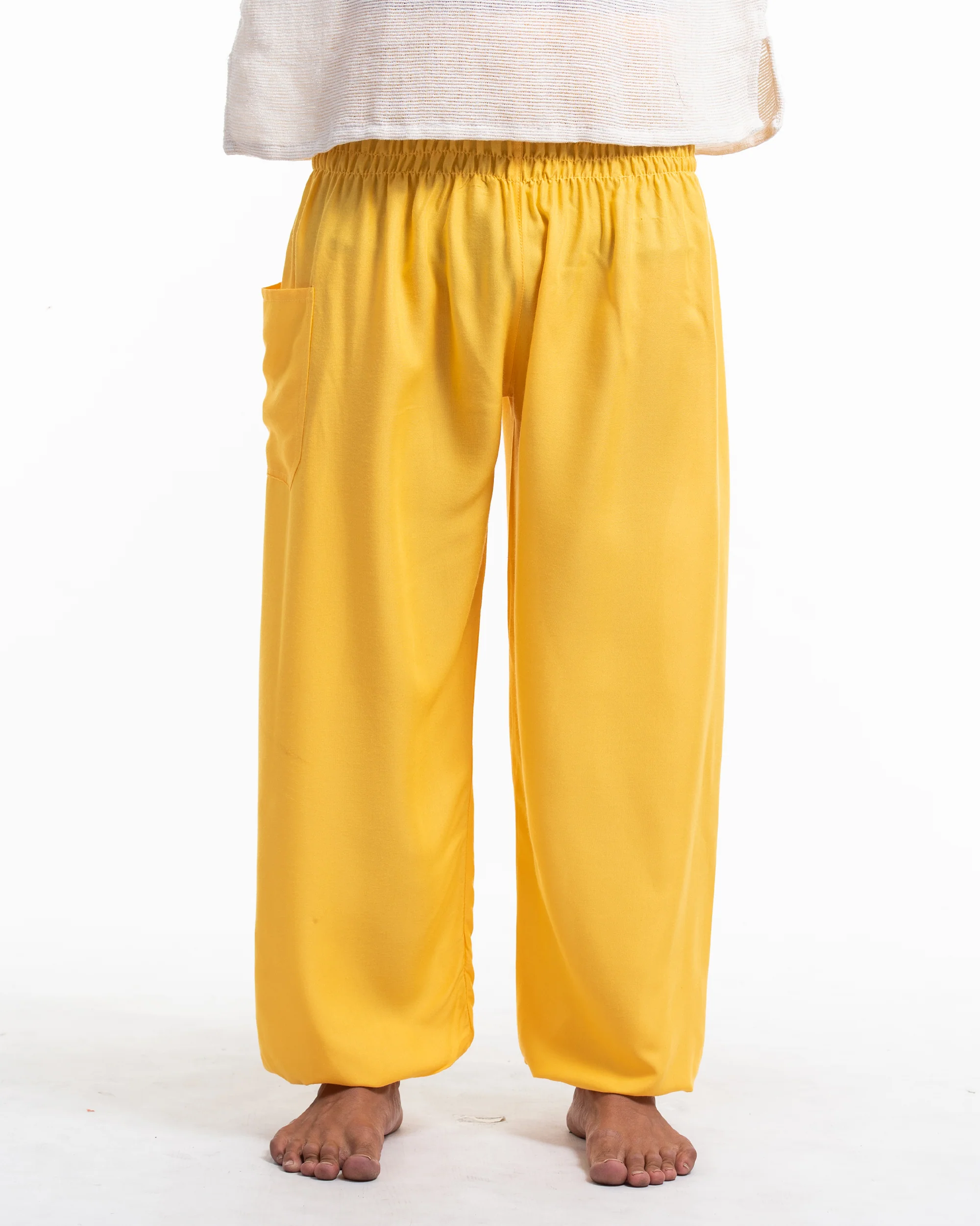1137-Solid-Color-Men-s-Harem-Pants-in-Light-Yellow-2.webp Solid Color Men's Harem Pants in Light Yellow