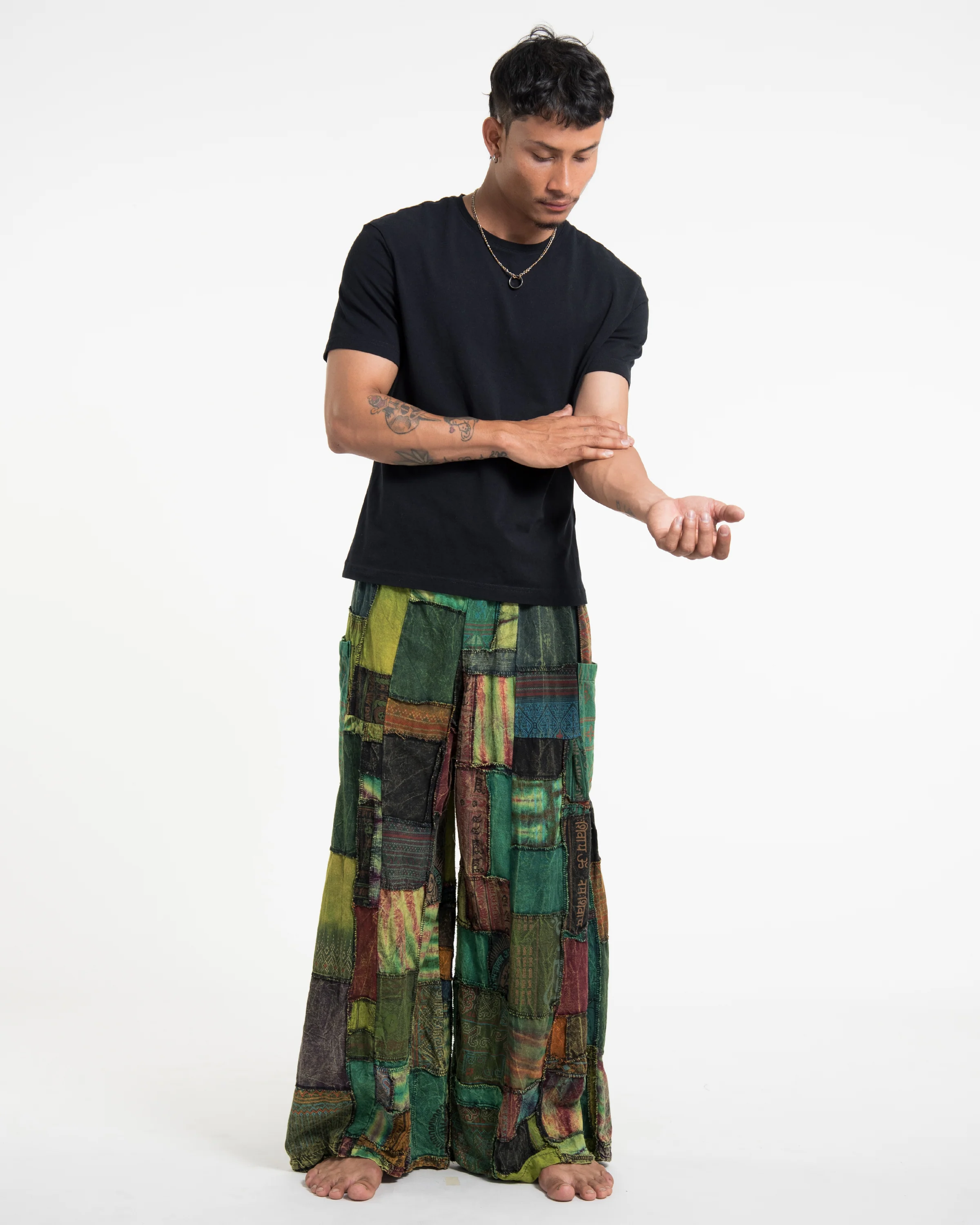 1146-Men-s-Patchwork-Stone-Washed-Wide-Leg-Cotton-Pants-in-Dawn-3.webp Men's Patchwork Stone Washed Wide Leg Cotton Pants in Dawn