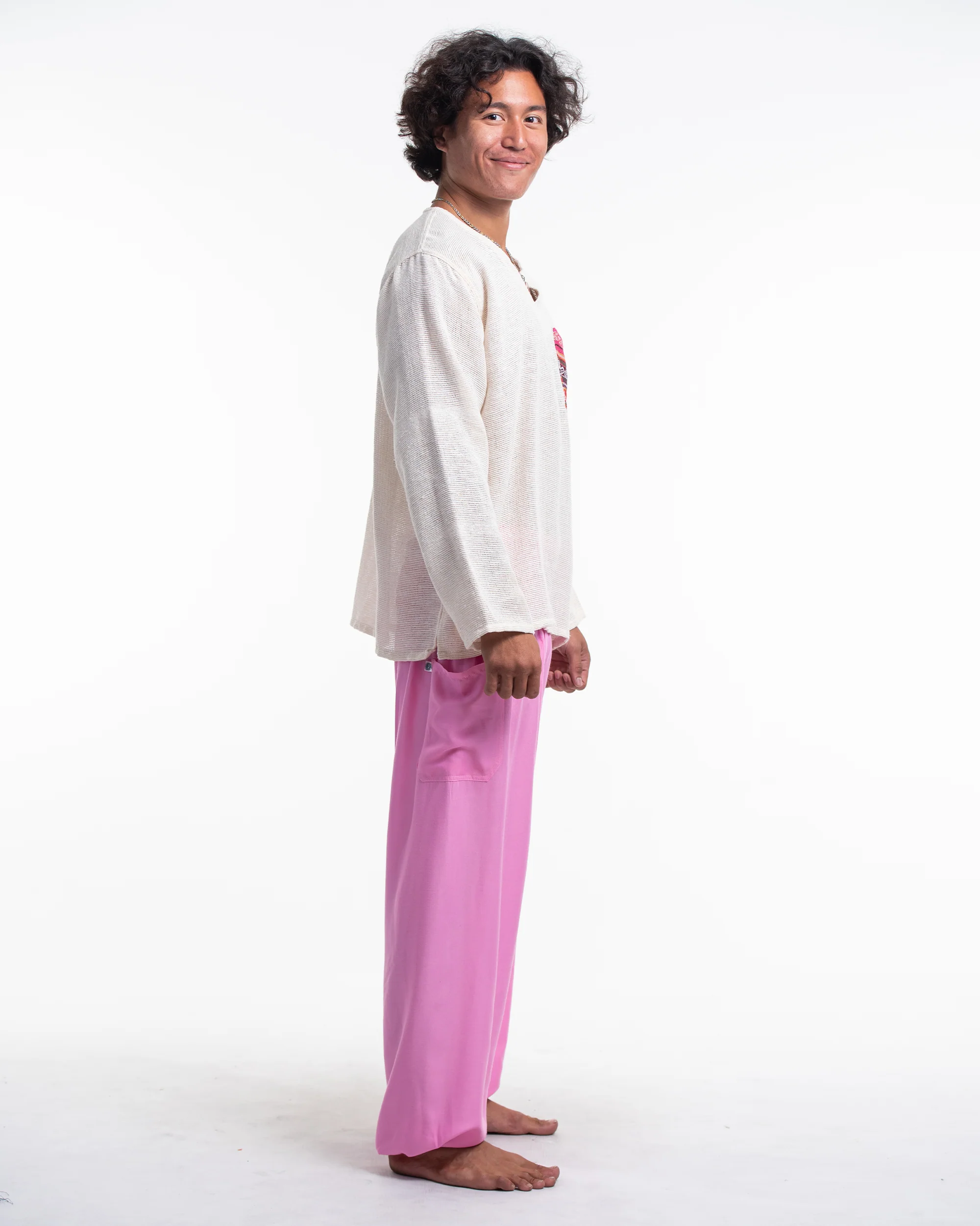 1159-Solid-Color-Men-s-Harem-Pants-in-Light-Pink-3.webp Solid Color Men's Harem Pants in Light Pink