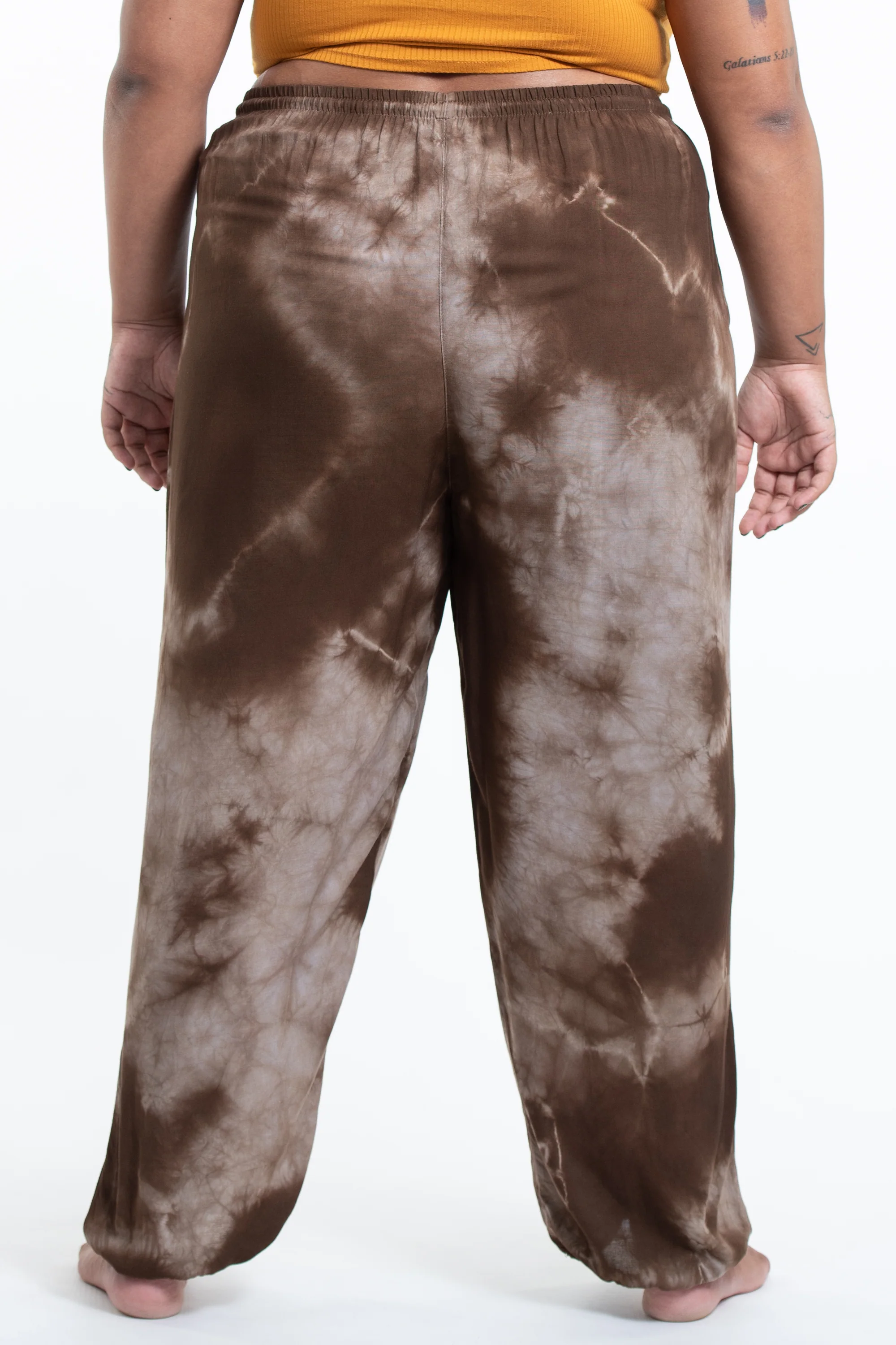 1163-Plus-Size-Tie-Dye-Drawstring-Men-s-Yoga-Massage-Pants-in-Brown-3.webp Plus Size Tie Dye Drawstring Men's Yoga Massage Pants in Brown