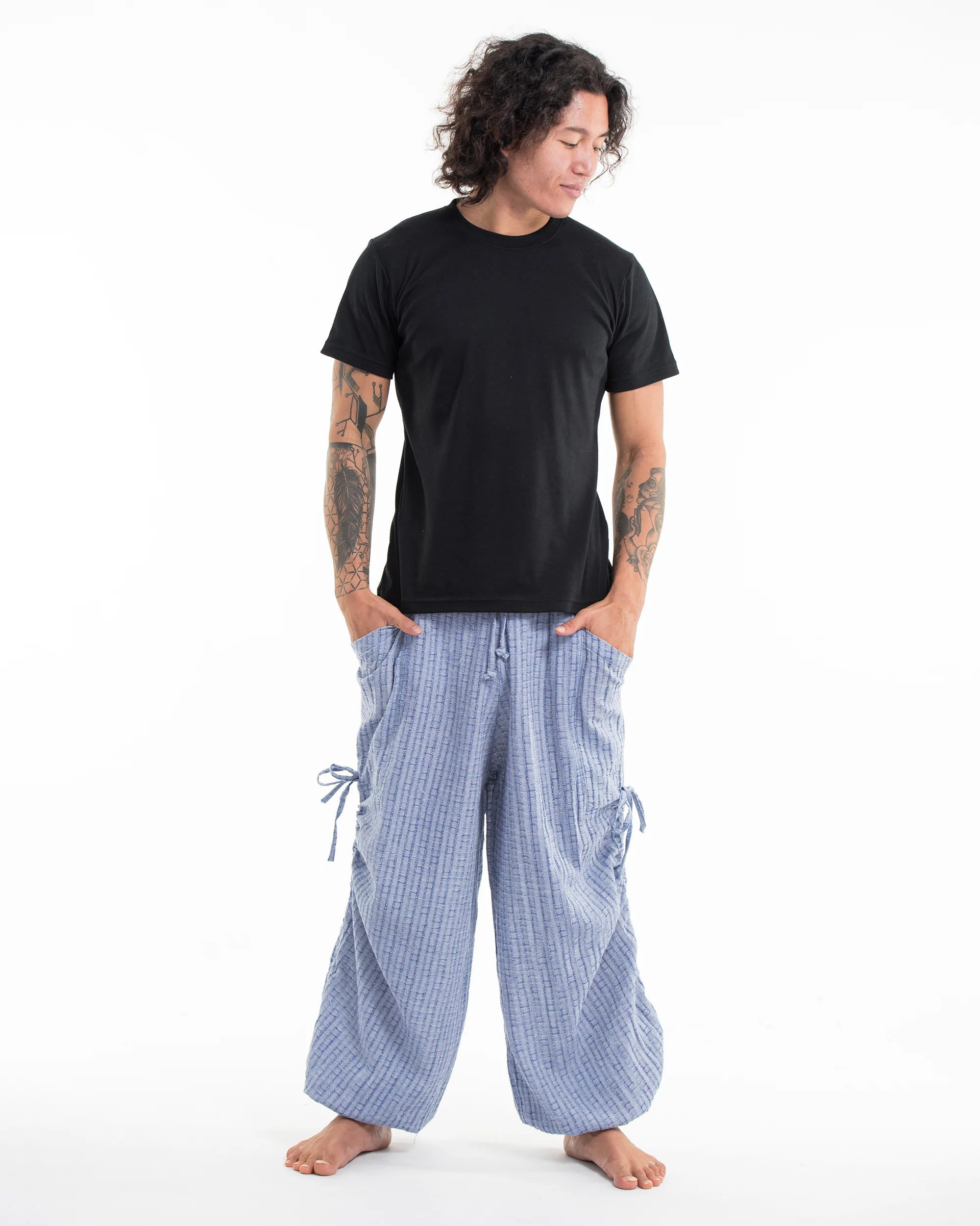 1170-Men-s-Ribbed-Tencel-Cotton-Blend-Pants-in-Blue-3.webp Men's Ribbed Tencel Cotton Blend Pants in Blue