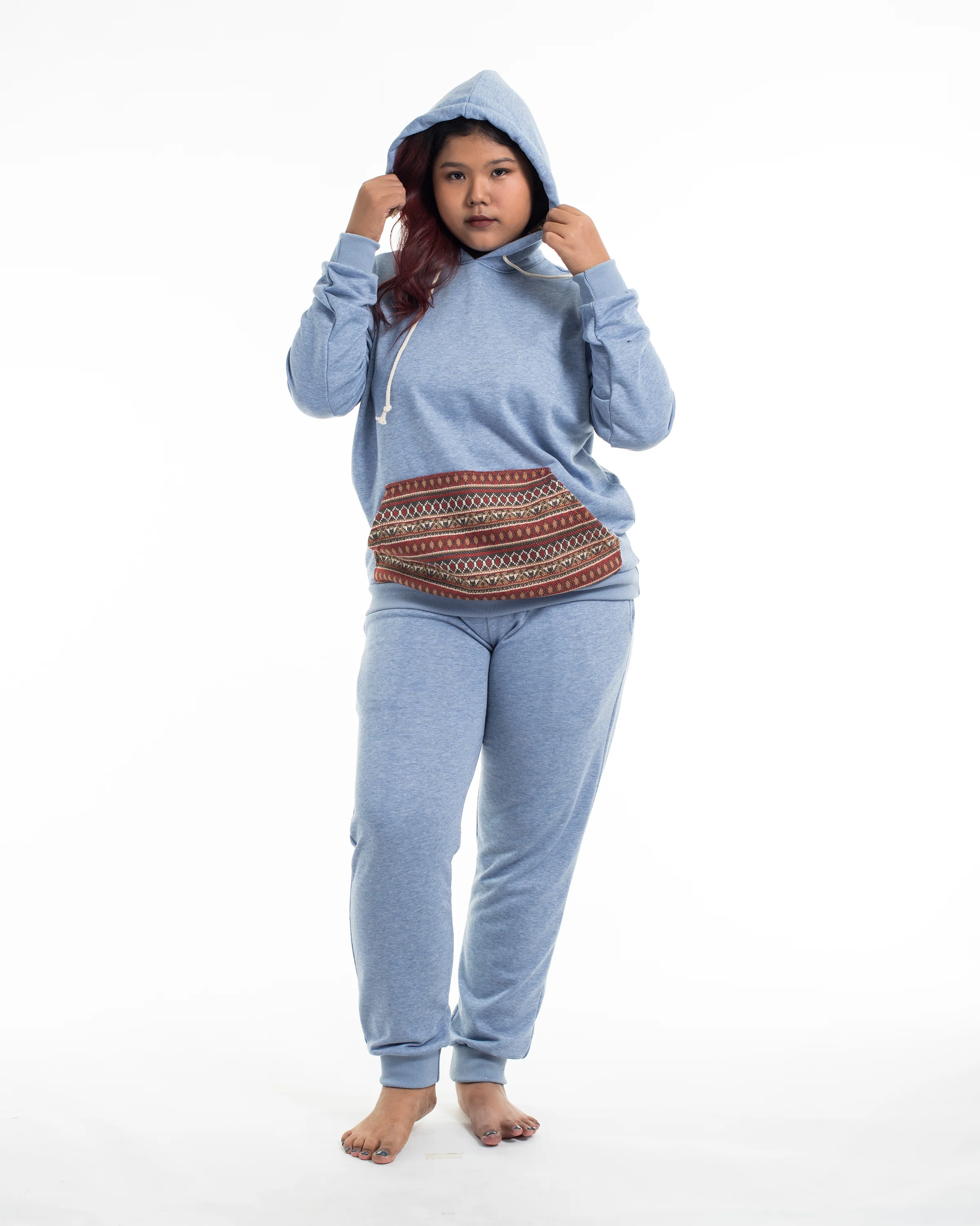 1172-Unisex-Terry-Pullover-Hoodie-with-Tribal-Pockets-in-Light-Blue-Size-M-XL-4.webp Unisex Terry Pullover Hoodie with Tribal Pockets in Light Blue (Size M - XL)