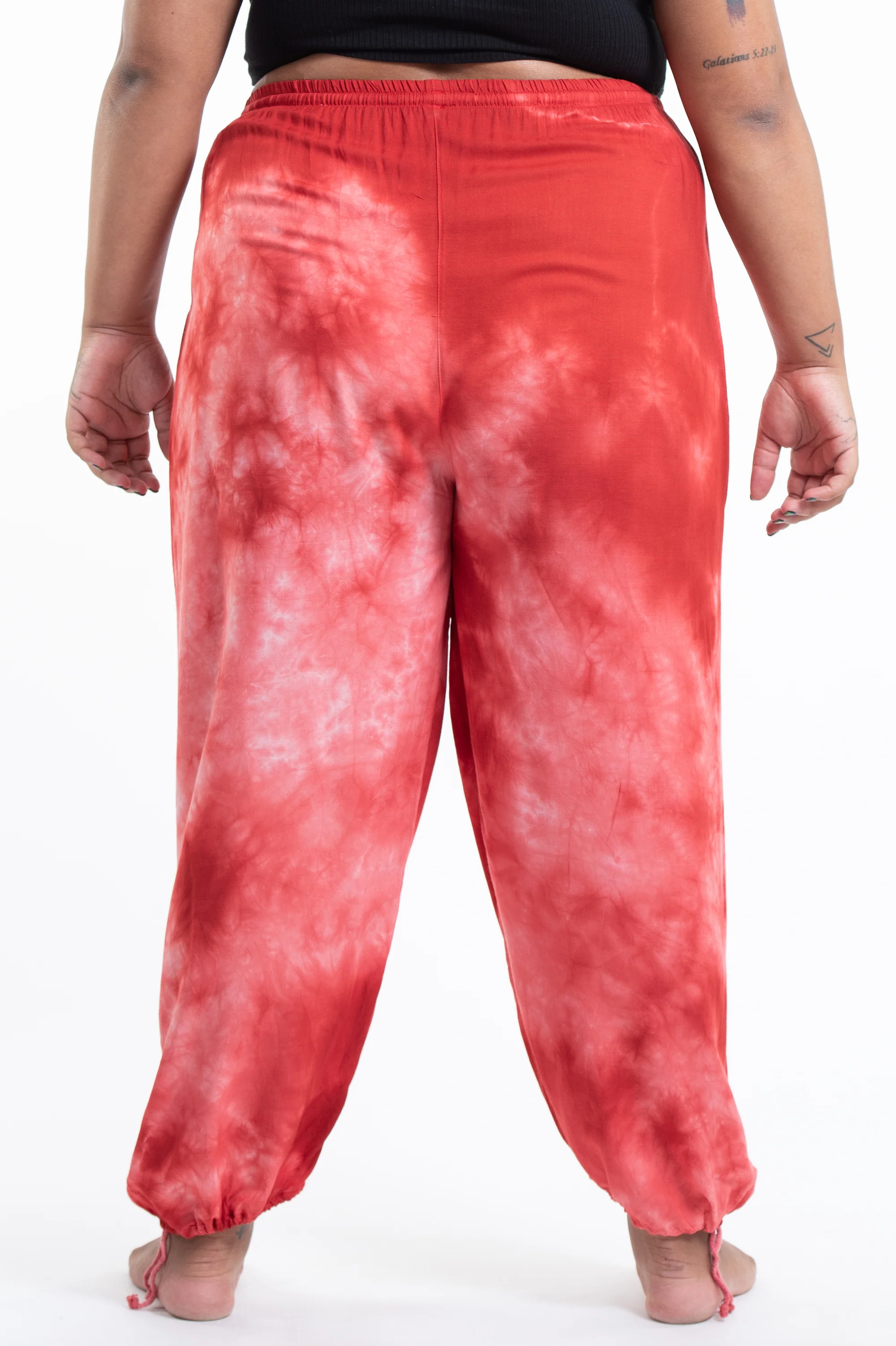 1183-Plus-Size-Tie-Dye-Drawstring-Men-s-Yoga-Massage-Pants-in-Red-3.webp Plus Size Tie Dye Drawstring Men's Yoga Massage Pants in Red