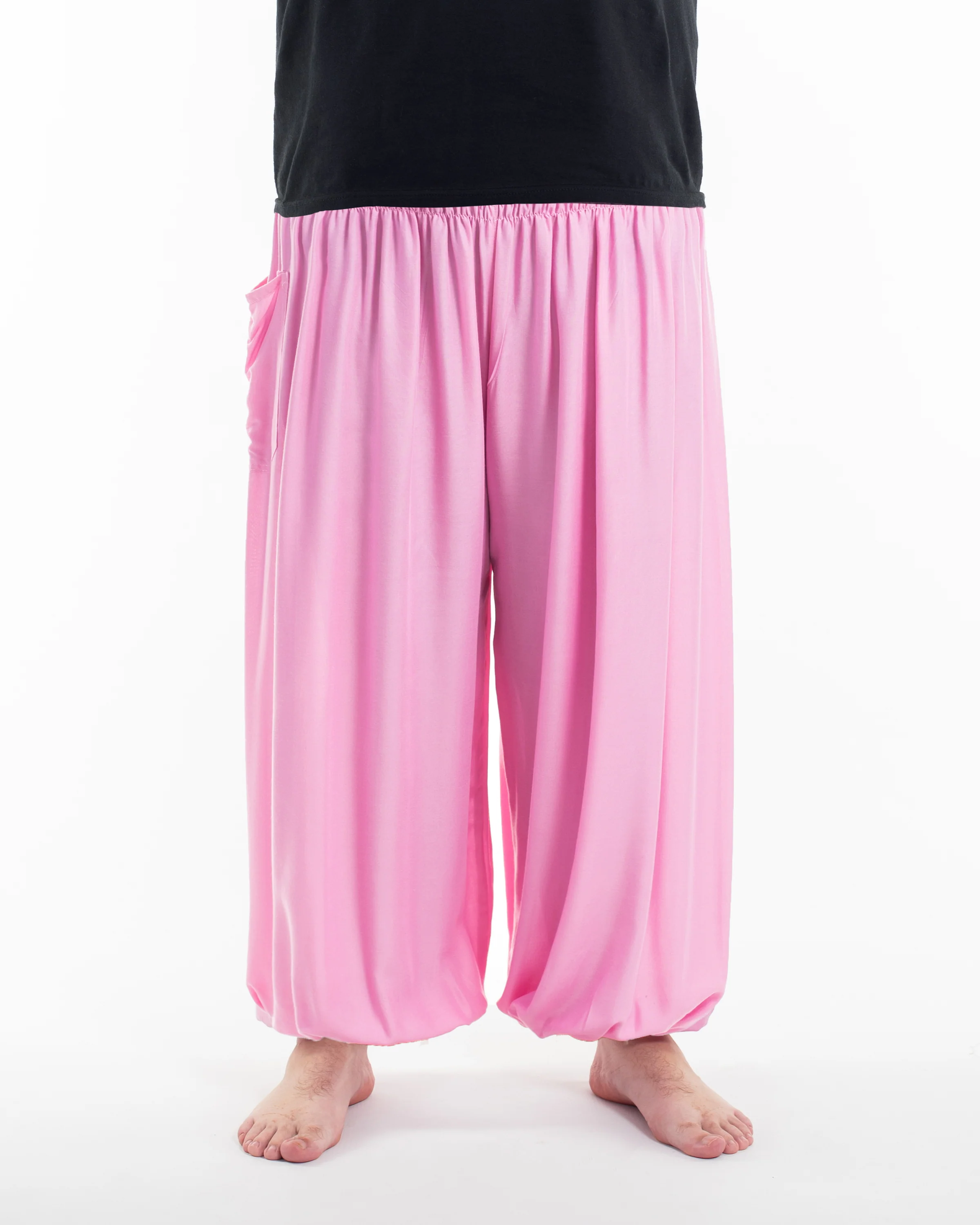 1202-Plus-Size-Solid-Color-Men-s-Harem-Pants-in-Light-Pink-2.webp Plus Size Solid Color Men's Harem Pants in Light Pink