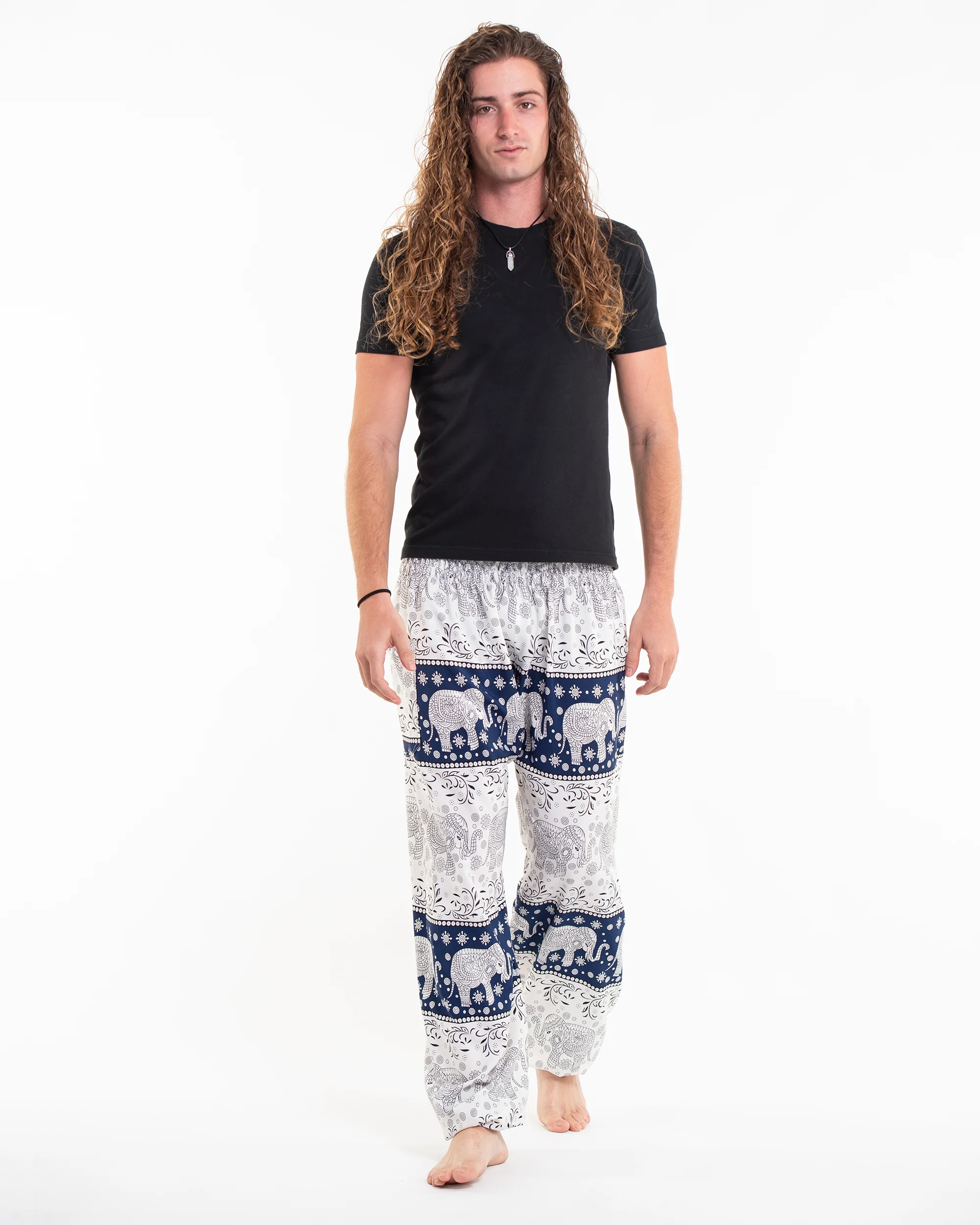 Floral Elephant Tall Harem Pants in Navy