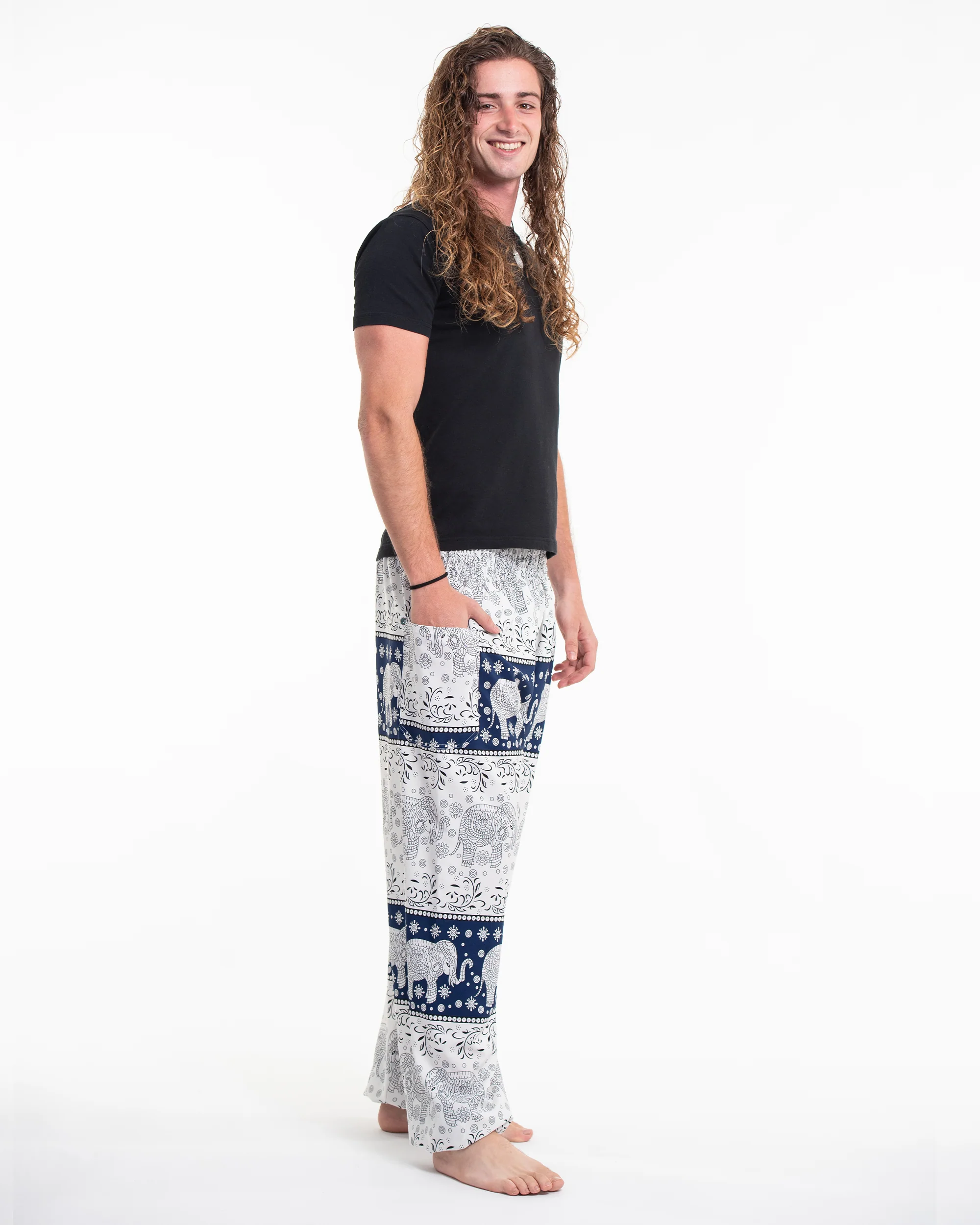1203-Floral-Elephant-Tall-Harem-Pants-in-Navy-3.webp Floral Elephant Tall Harem Pants in Navy