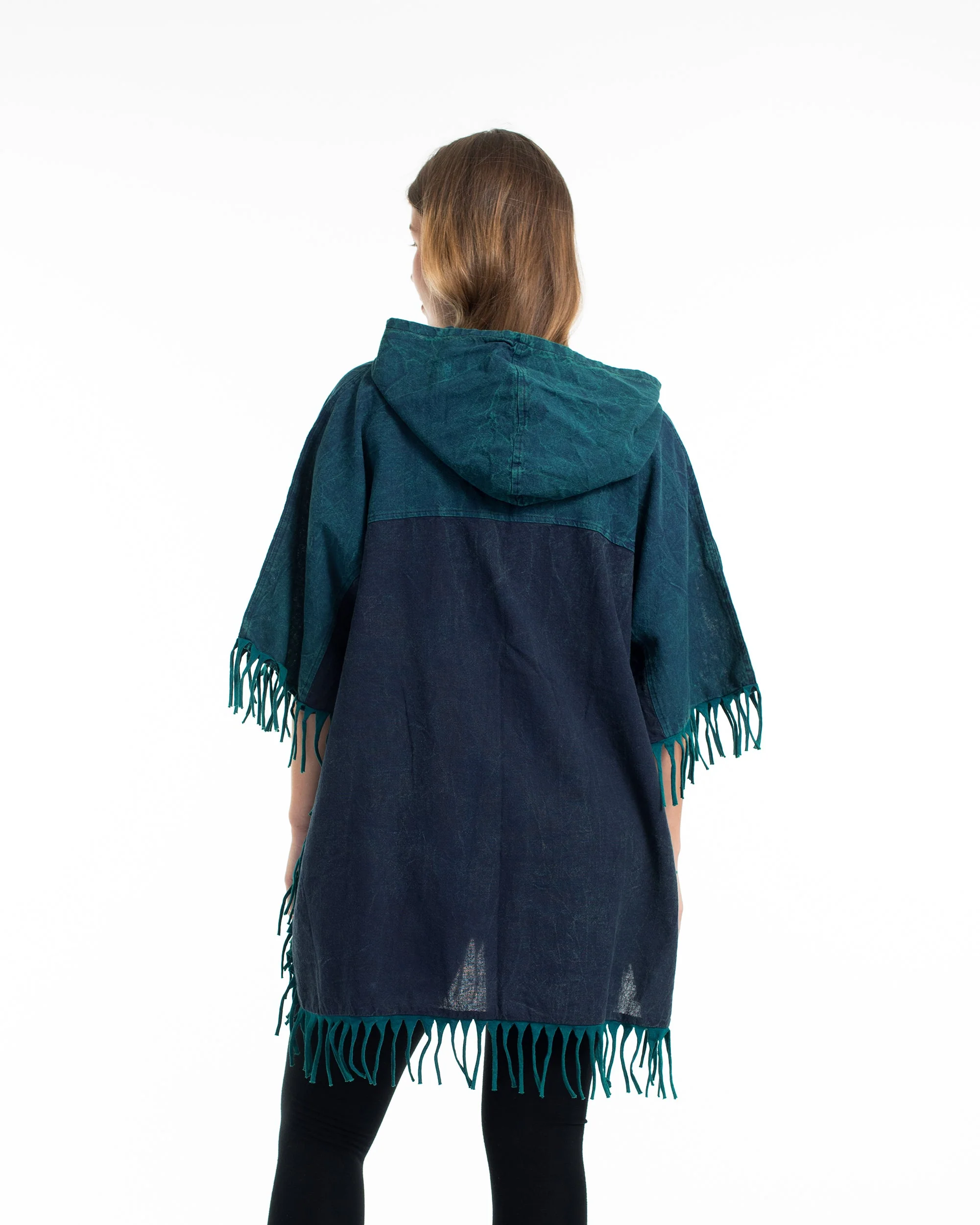 1223-Unisex-Stonewash-Hooded-Poncho-in-Blue-4.webp Unisex Stonewash Hooded Poncho in Blue