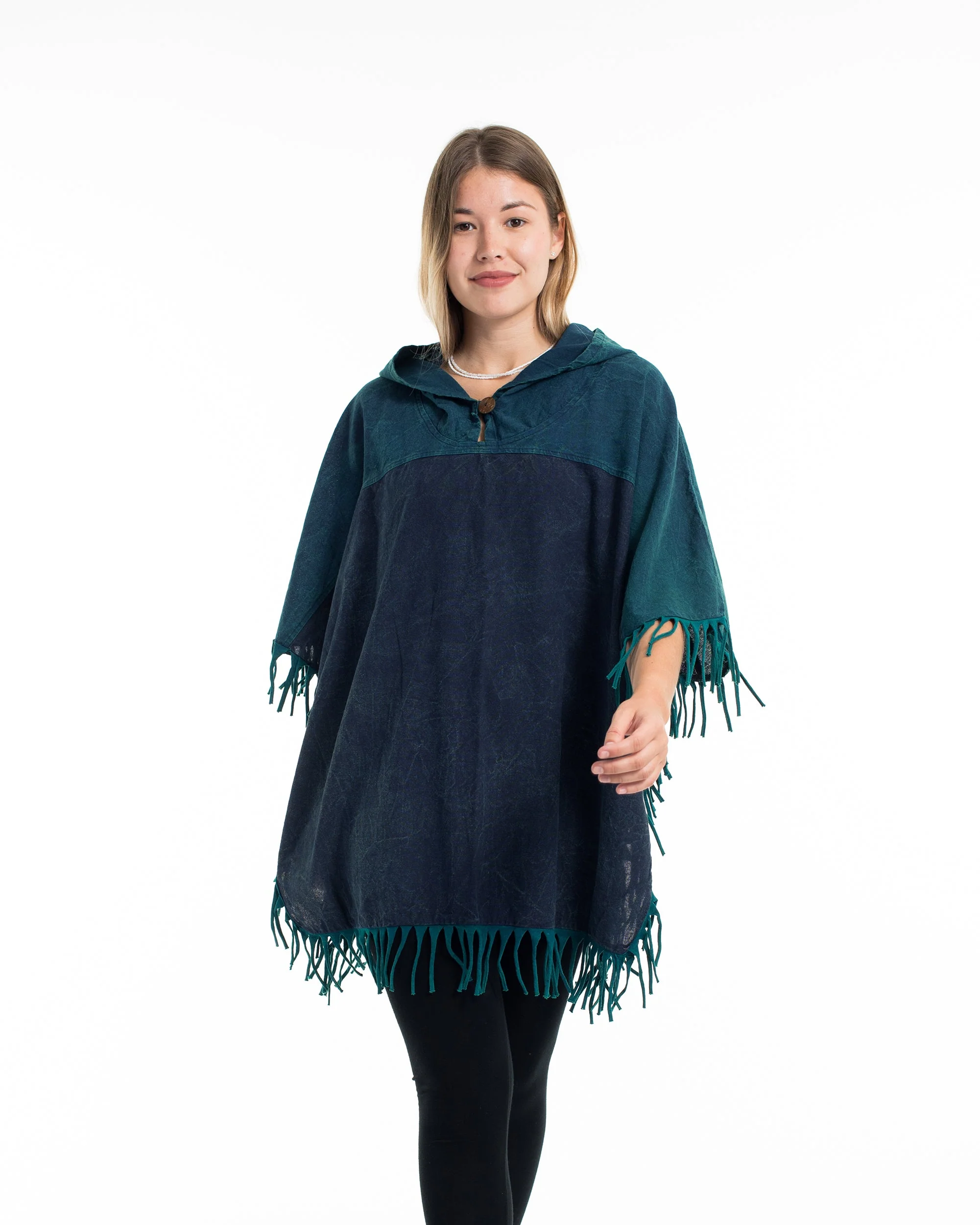 1223-Unisex-Stonewash-Hooded-Poncho-in-Blue-5.webp Unisex Stonewash Hooded Poncho in Blue