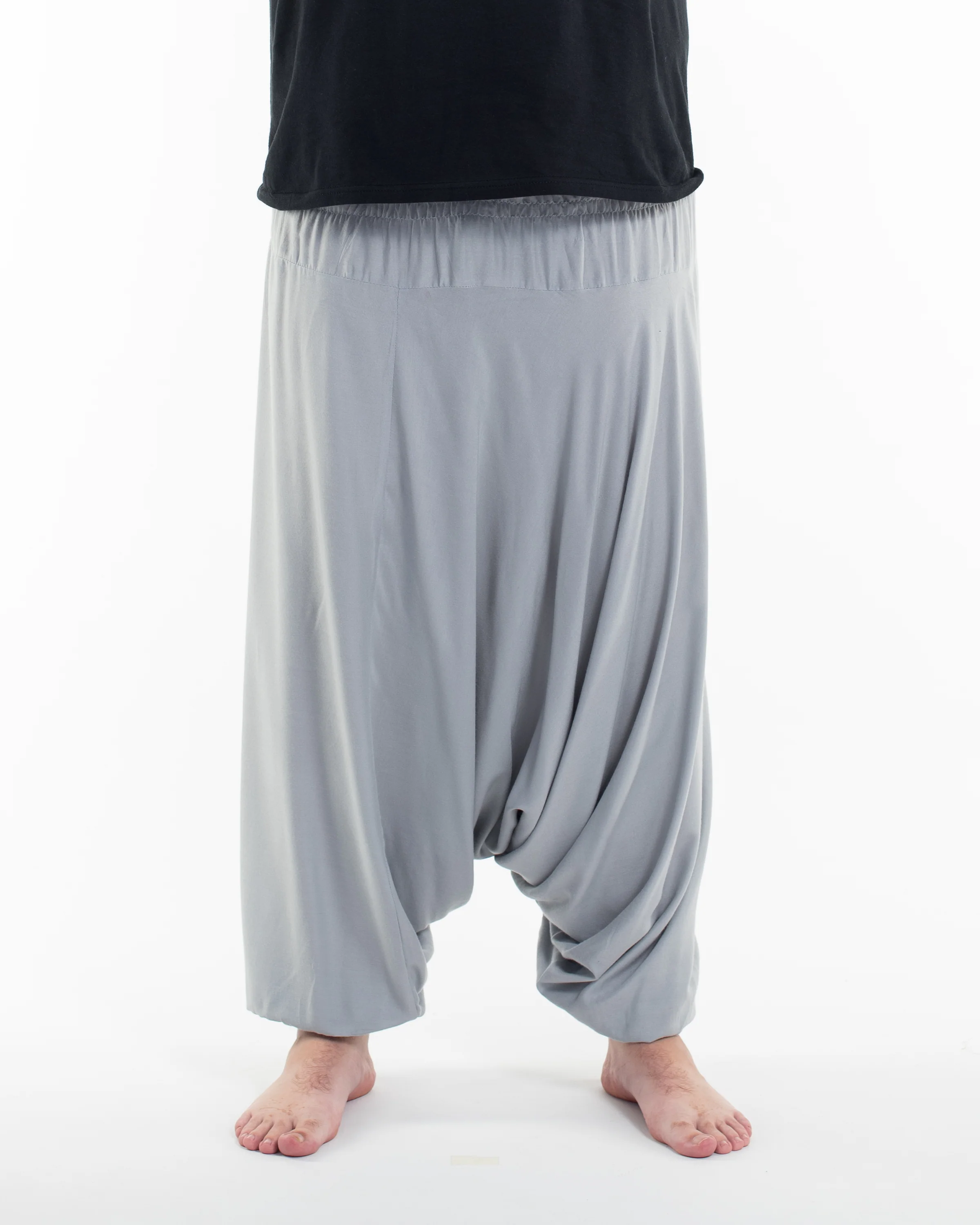 1225-Plus-Size-Solid-Color-Drop-Crotch-Men-s-Harem-Pants-in-Light-Gray-2.webp Plus Size Solid Color Drop Crotch Men's Harem Pants in Light Gray
