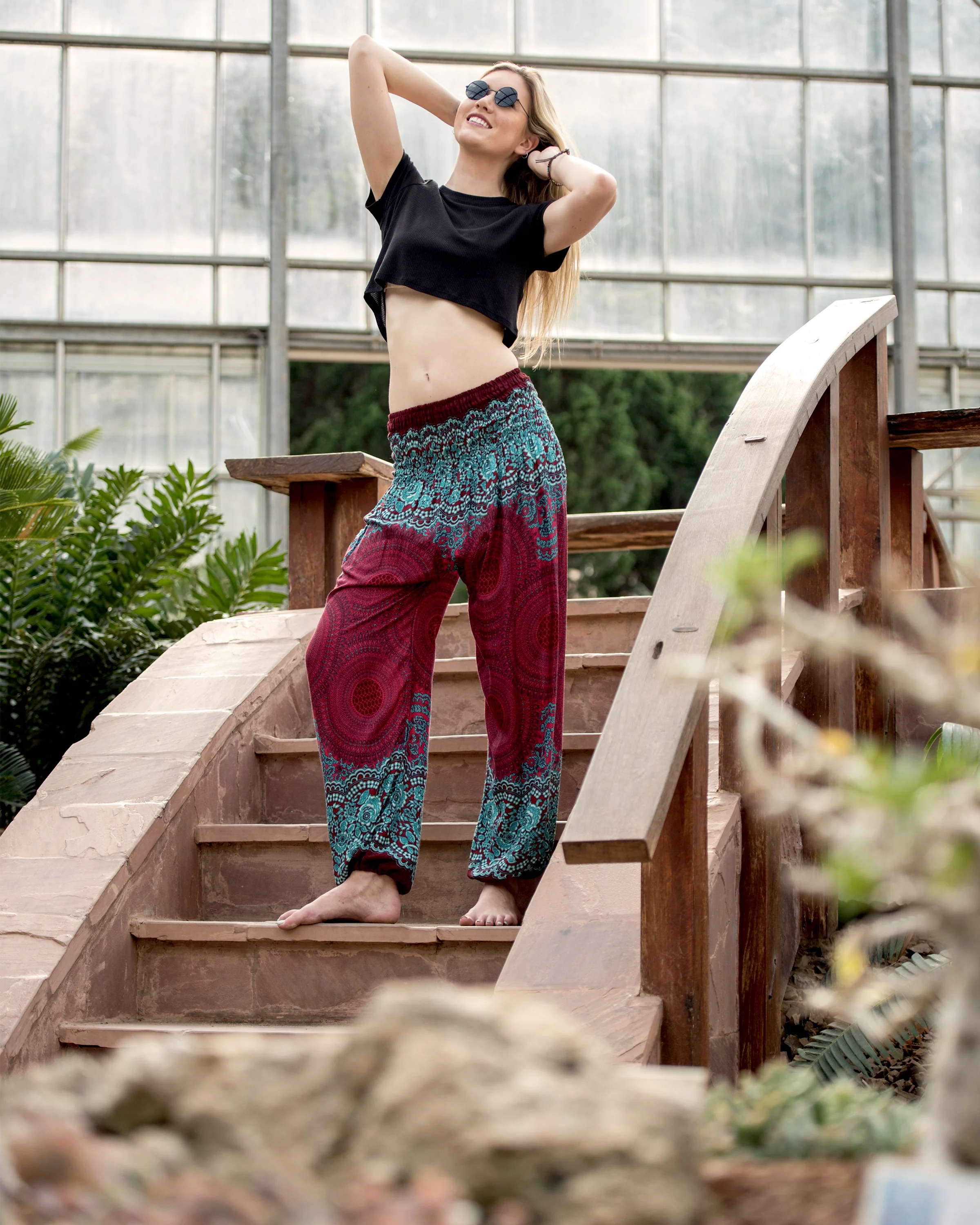 1234-Geometric-Mandalas-Women-s-Harem-Pants-in-Red-3.webp Geometric Mandalas Women's Harem Pants in Red