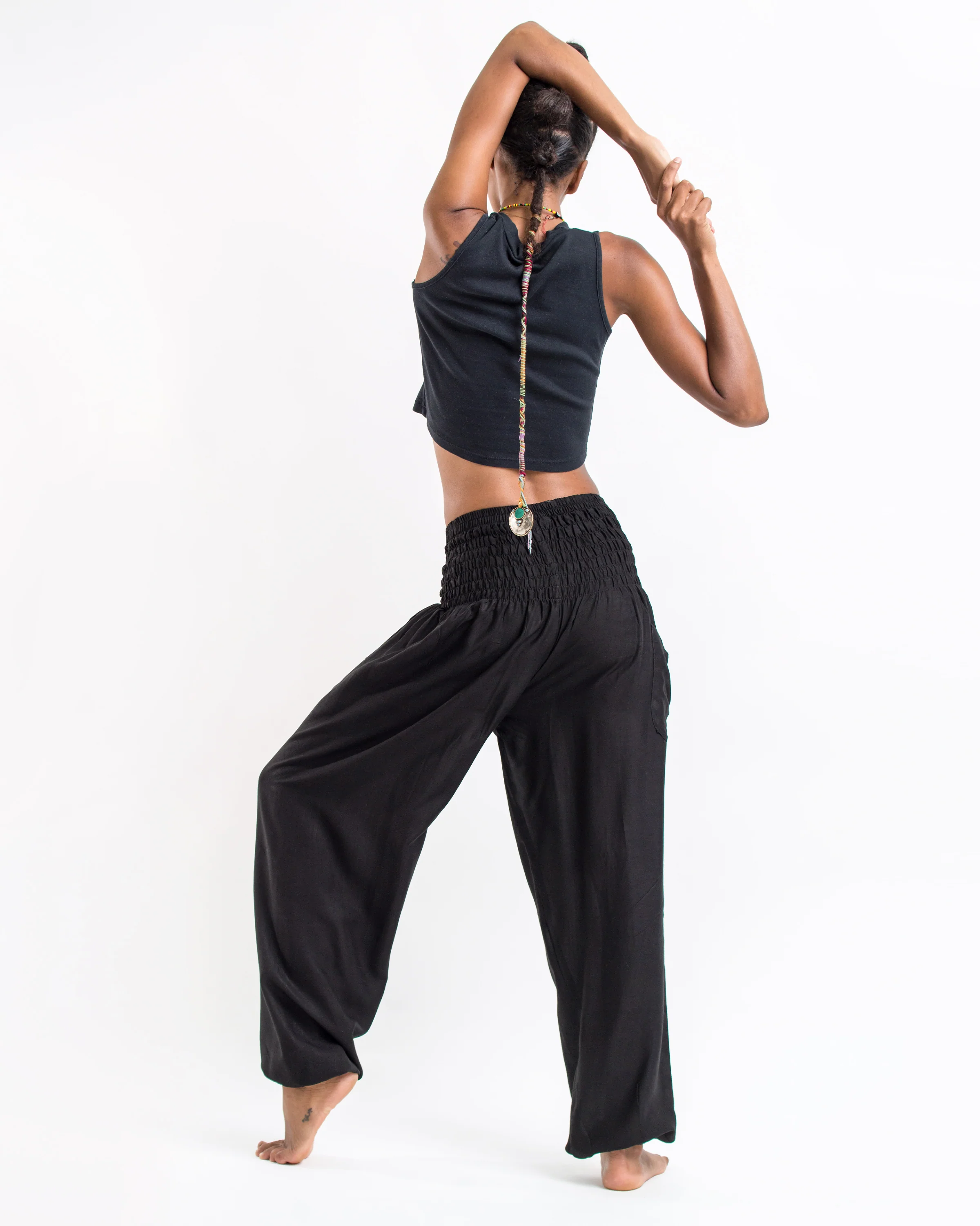 1235-Solid-Color-Women-s-Harem-Pants-in-Black-4.webp Solid Color Women's Harem Pants in Black