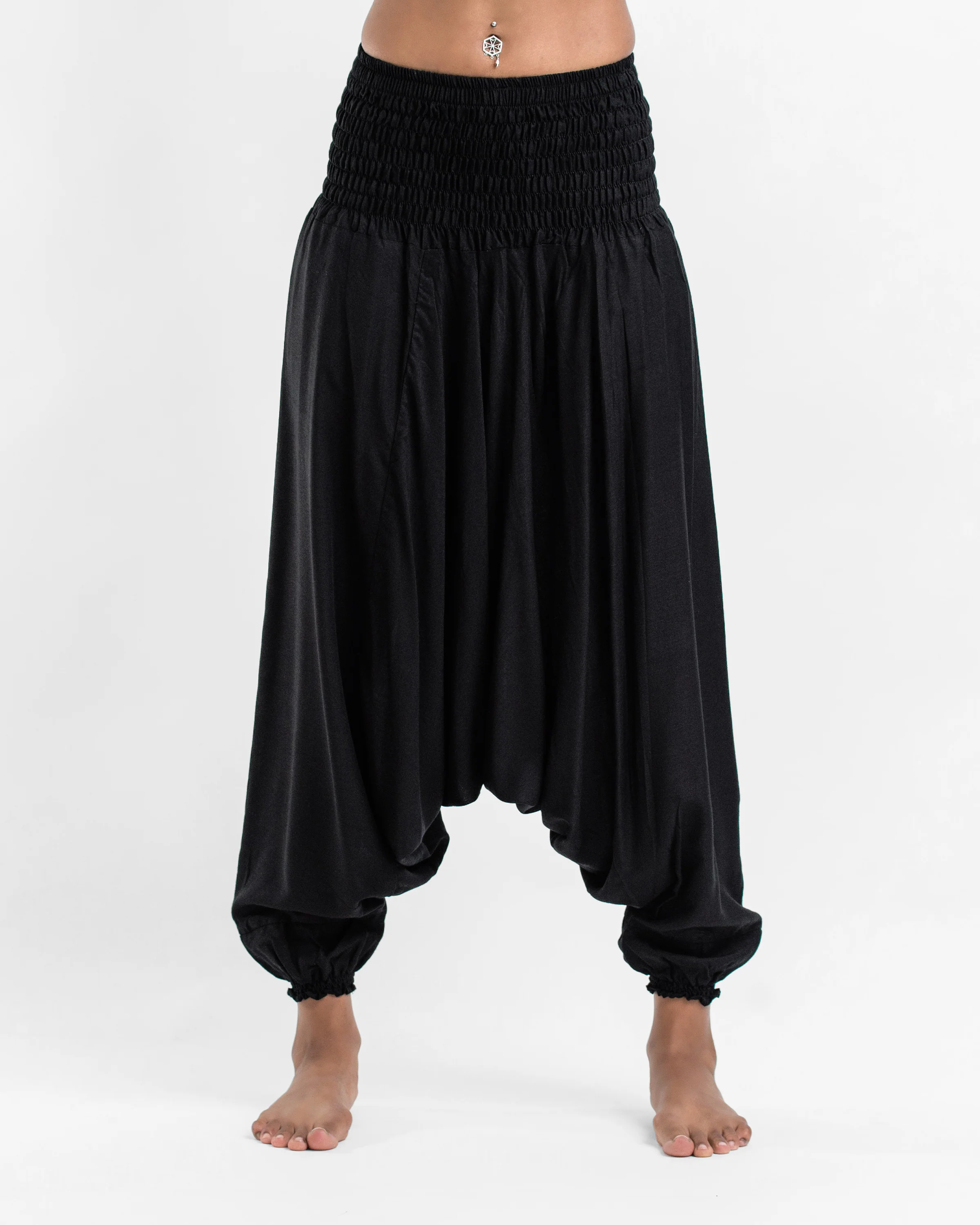 1240-Solid-Color-2-in-1-Jumpsuit-Harem-Pants-in-Black-4.webp Solid Color 2-in-1 Jumpsuit Harem Pants in Black