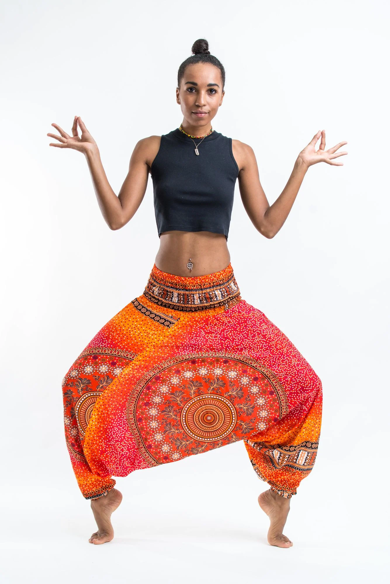 1253-Tribal-Chakras-2-in-1-Jumpsuit-Harem-Pants-in-Orange-3.webp Tribal Chakras 2-in-1 Jumpsuit Harem Pants in Orange