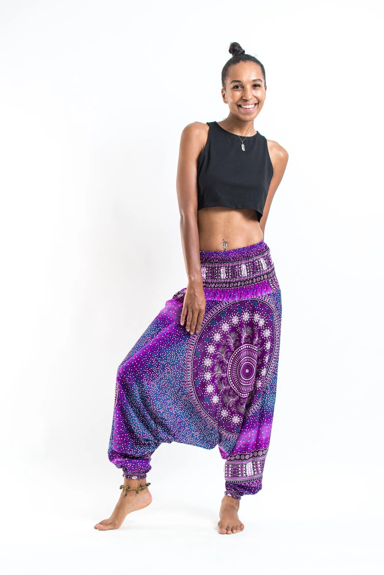 1256-Tribal-Chakras-2-in-1-Jumpsuit-Harem-Pants-in-Purple-4.webp Tribal Chakras 2-in-1 Jumpsuit Harem Pants in Purple