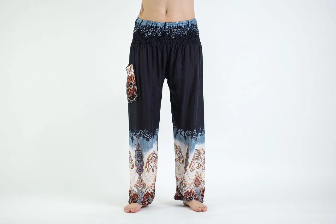 Solid Top Elephant Women's Elephant Pants in Black