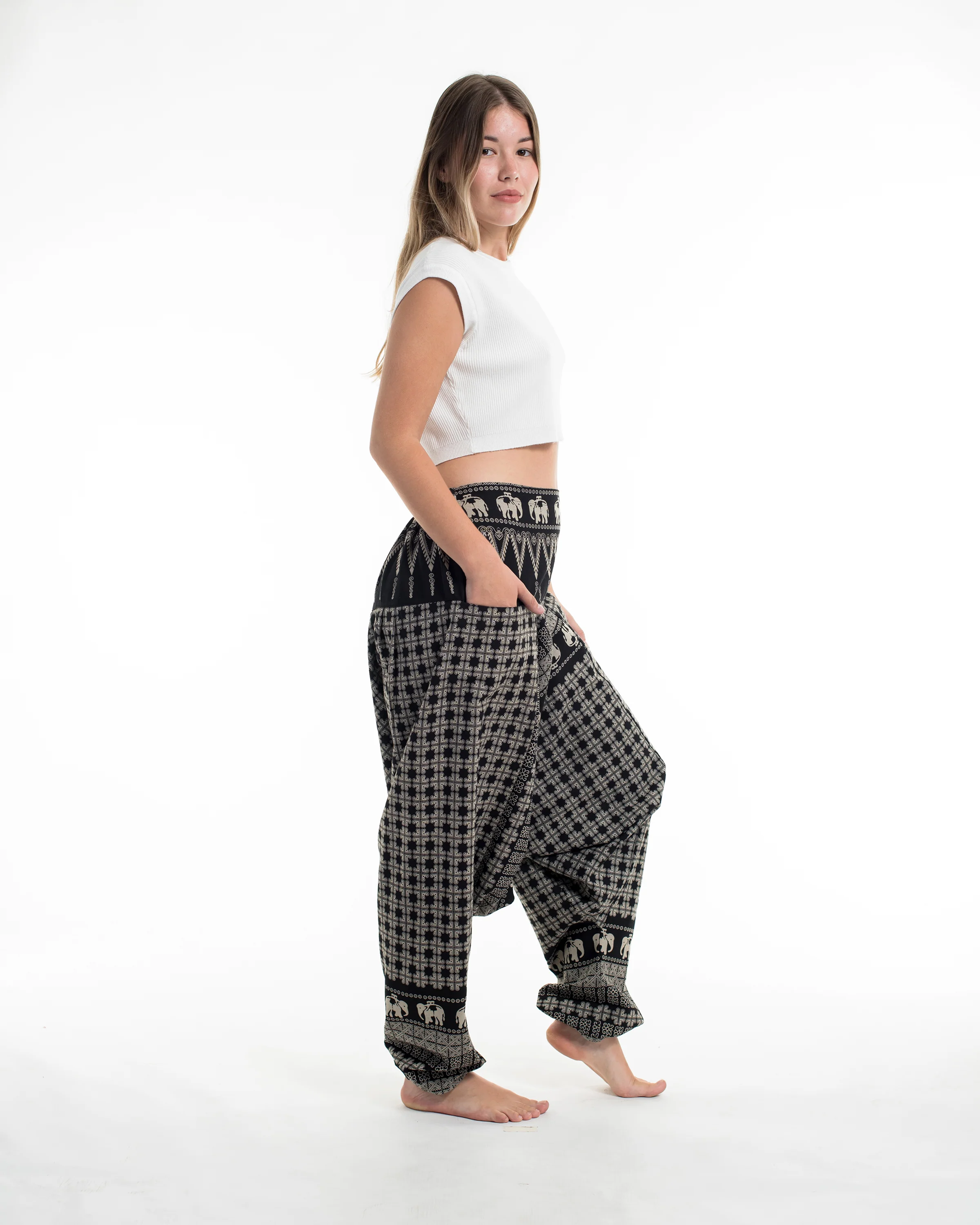 1279-Hill-Tribe-Elephant-Women-s-Elephant-Pants-in-Black-3.webp Hill Tribe Elephant Women's Elephant Pants in Black