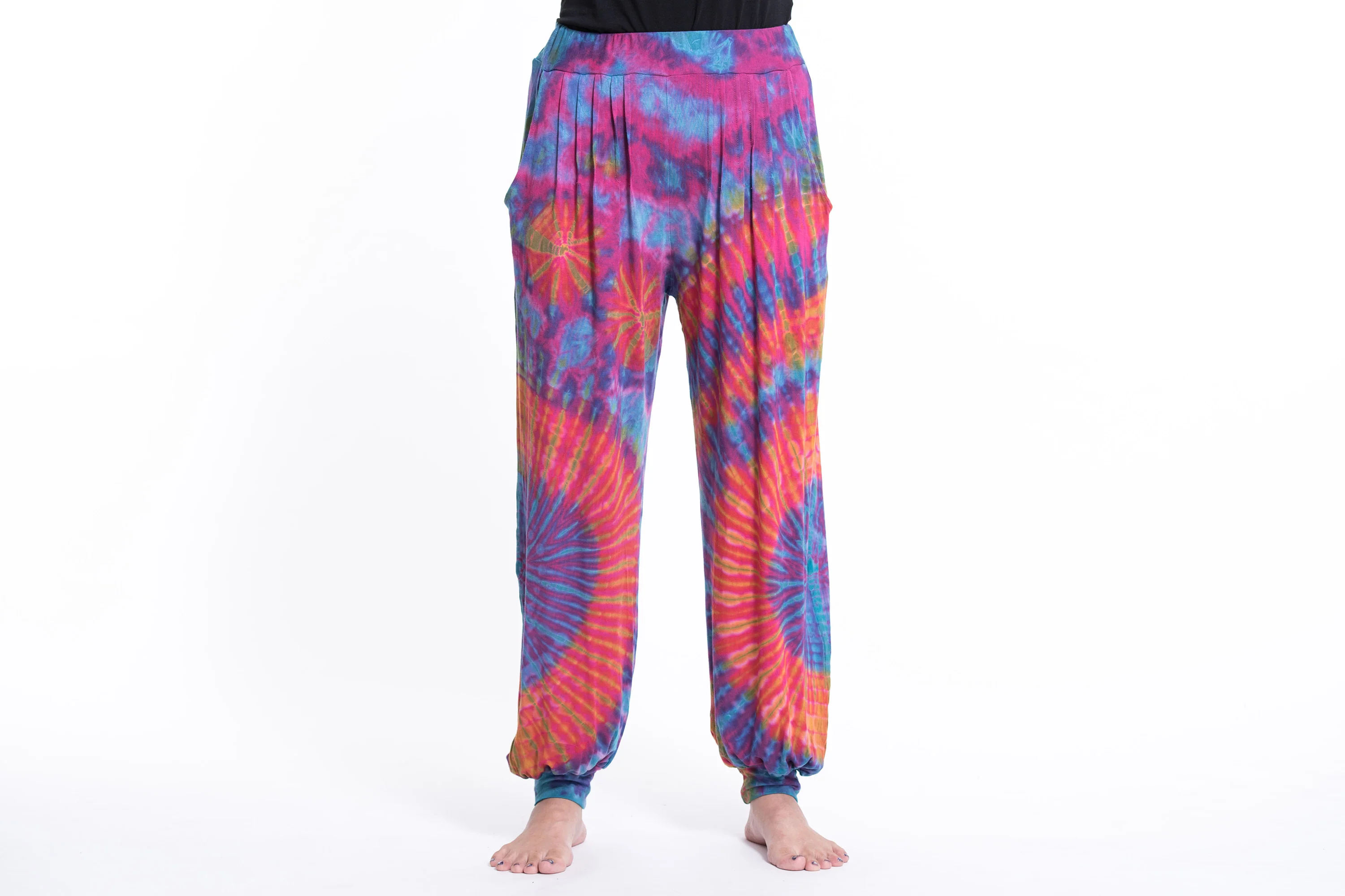 1286-Tie-Dye-Cotton-Women-Harem-Pants-in-Pink-6.webp Tie Dye Cotton Women Harem Pants in Pink