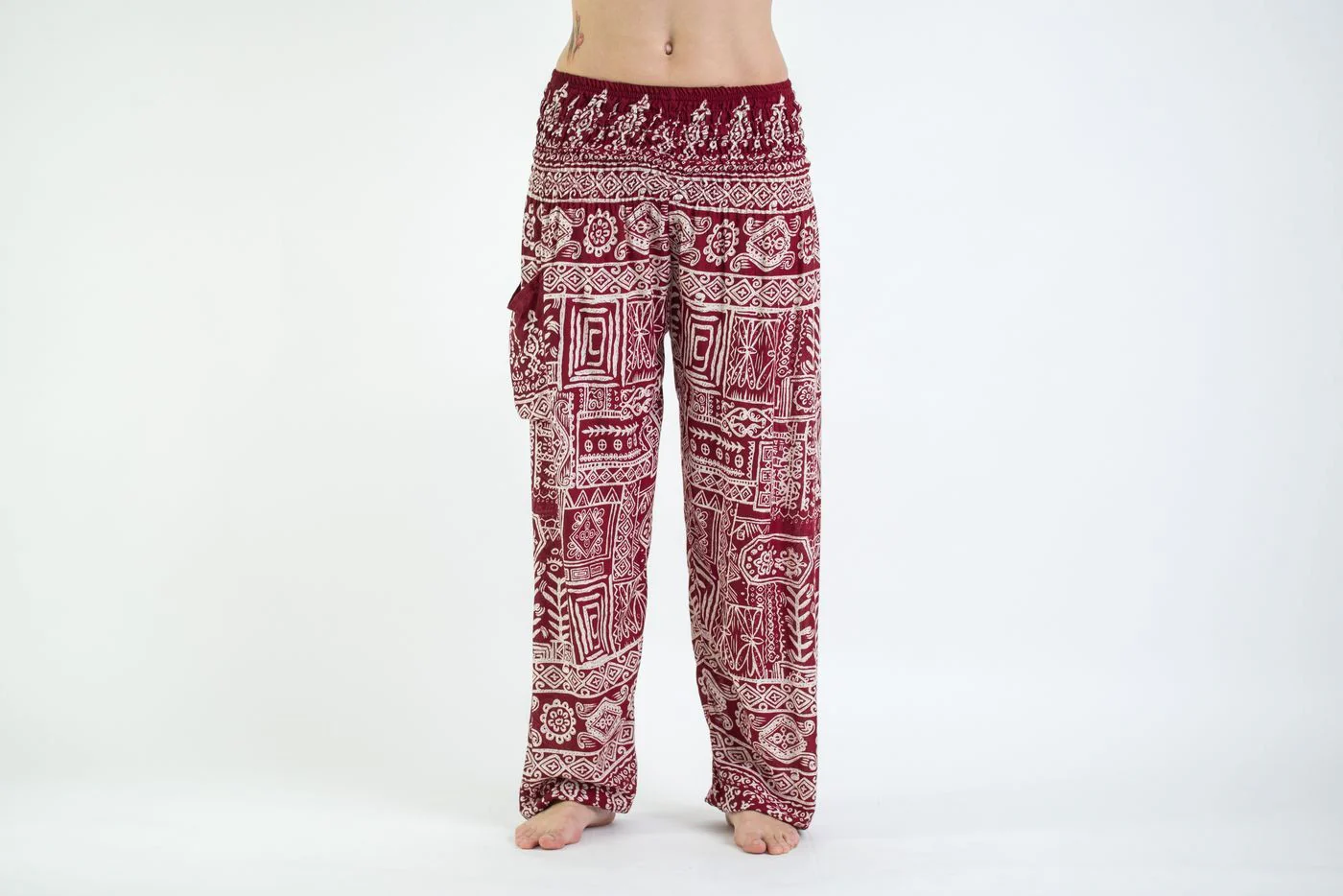 1298-Tribal-Prints-Women-s-Harem-Pants-in-Red-3.webp Tribal Prints Women's Harem Pants in Red