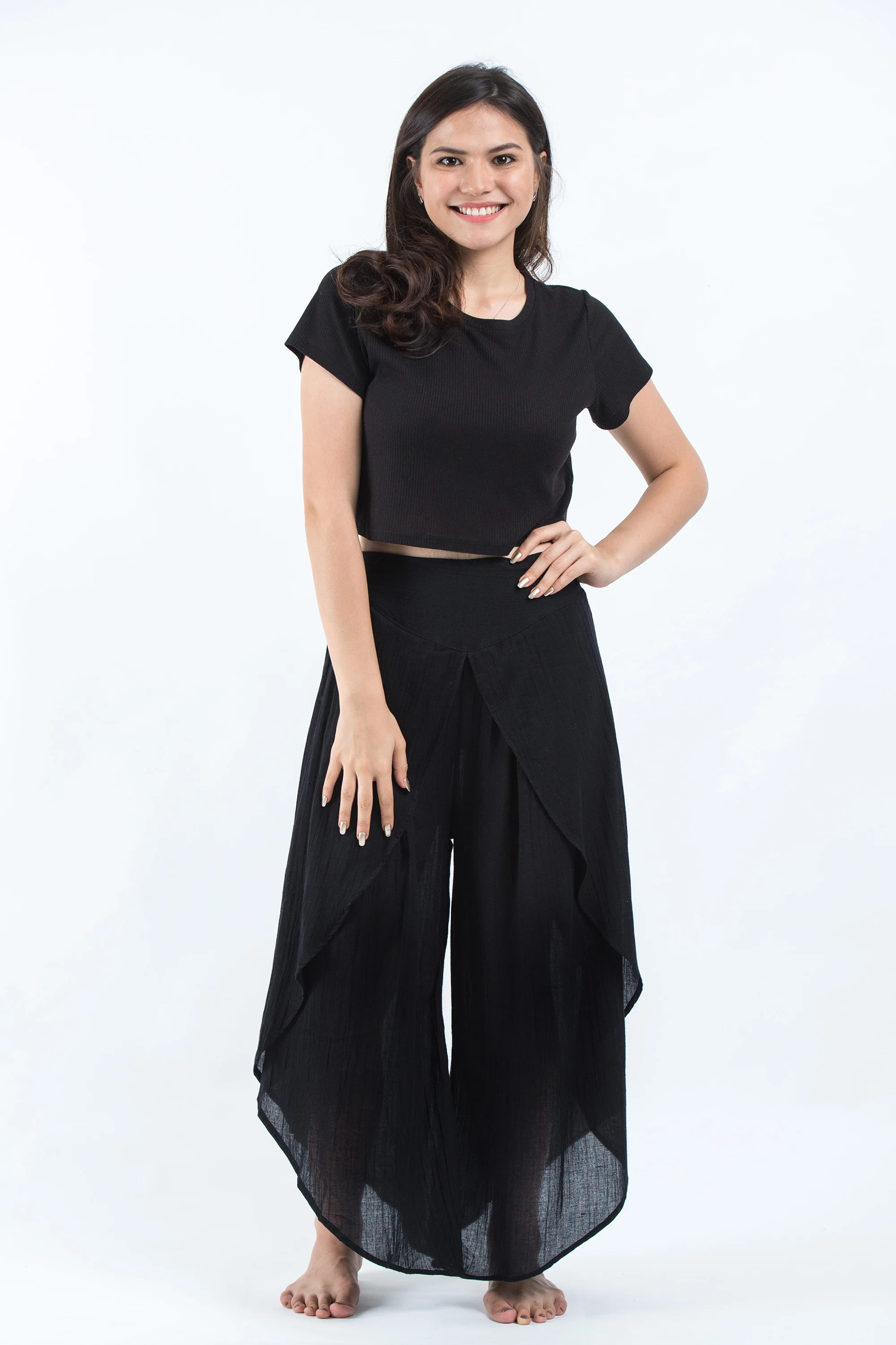 1320-Women-s-Cotton-Tulip-Palazzo-Pants-in-Black-5.webp Women's Cotton Tulip Palazzo Pants in Black