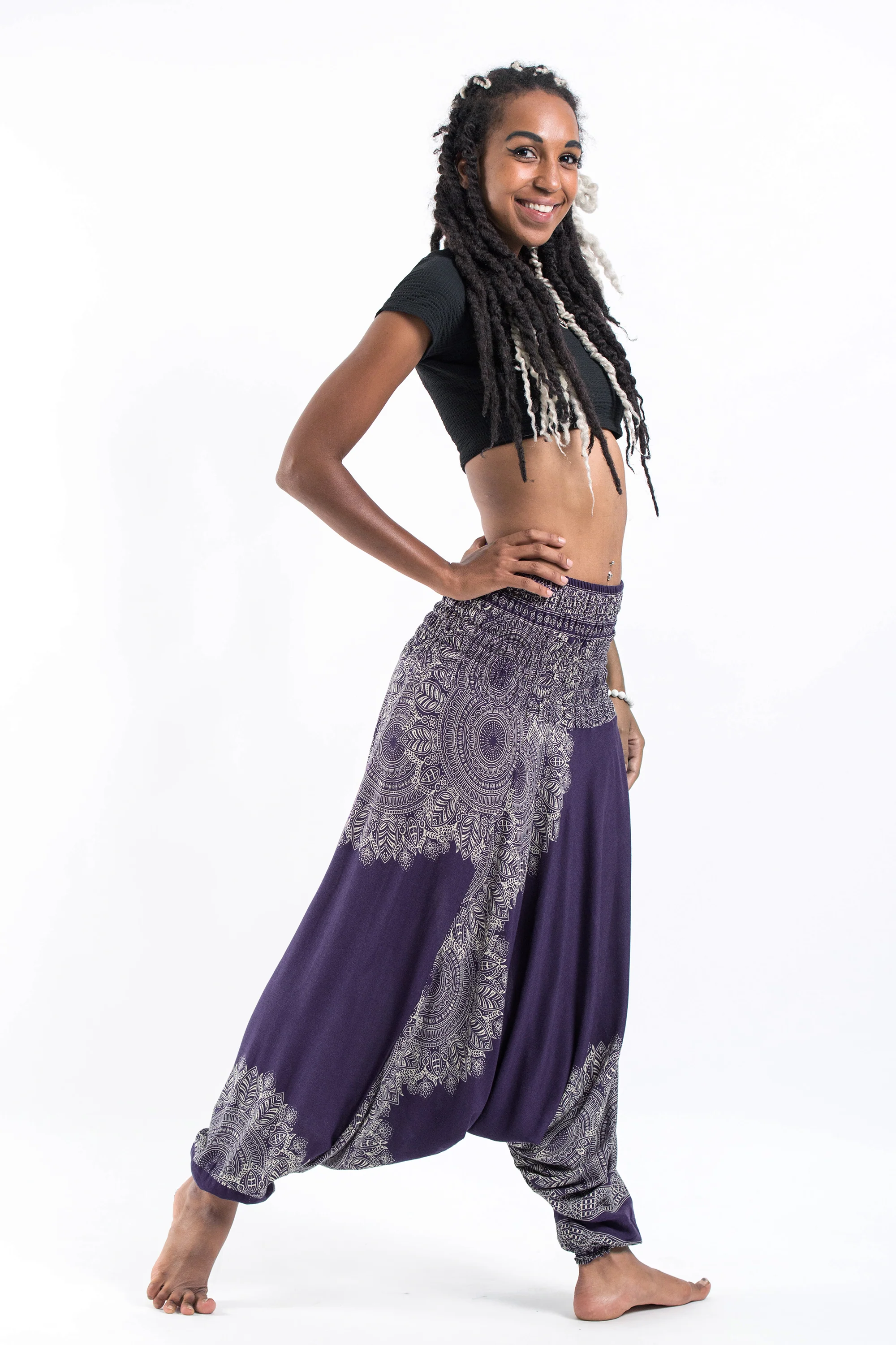1321-Floral-Mandalas-2-in-1-Jumpsuit-Harem-Pants-in-Purple-3.webp Floral Mandalas 2-in-1 Jumpsuit Harem Pants in Purple