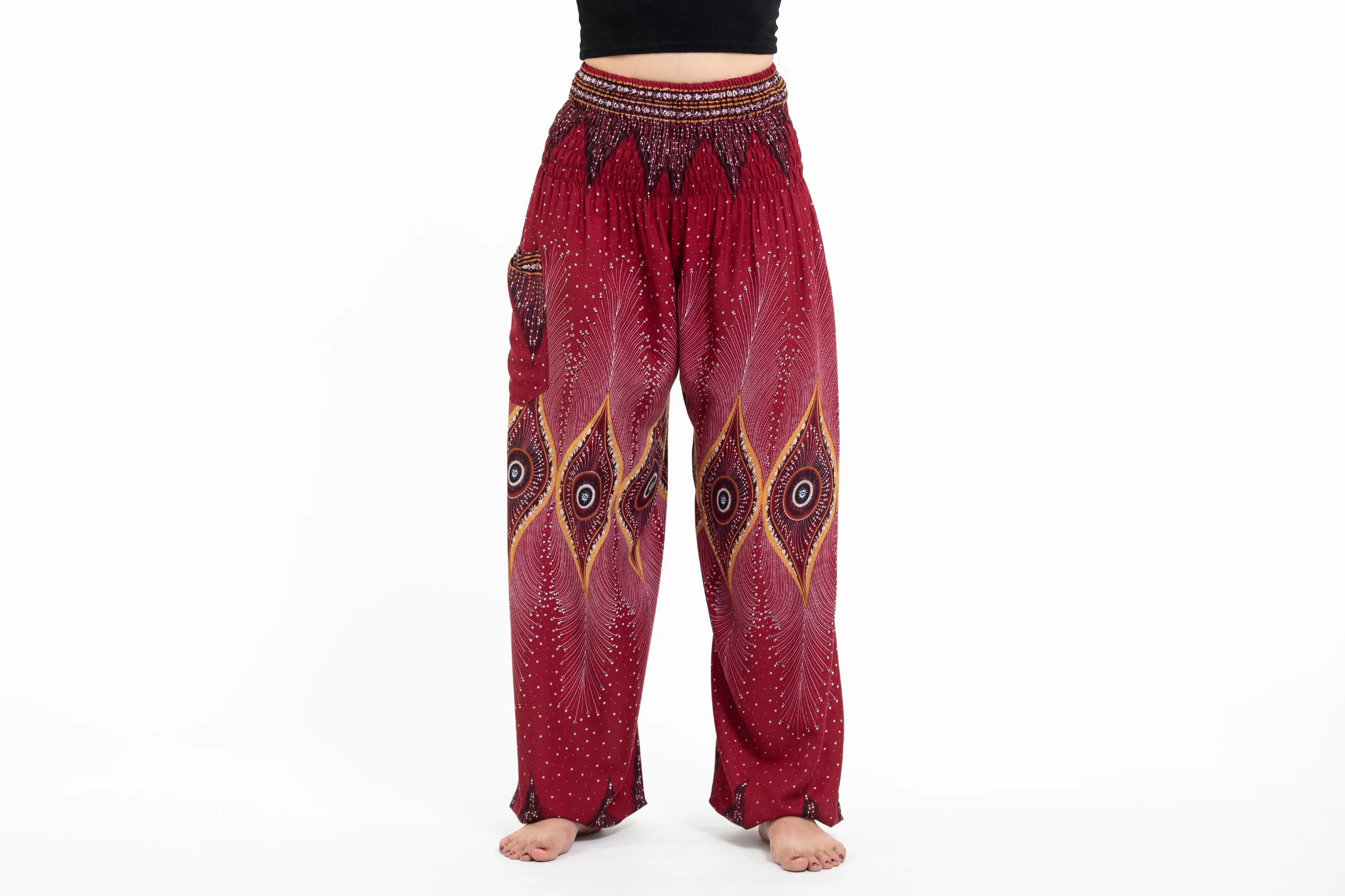 1322-Diamond-Peacock-Women-s-Harem-Pants-in-Red-4.webp Diamond Peacock Women's Harem Pants in Red
