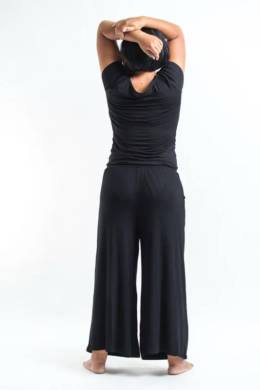 1332-Plus-Size-Wide-Leg-Palazzo-Harem-Pants-Cotton-Black-4.webp Plus Size Wide Leg Palazzo Harem Pants Cotton Black