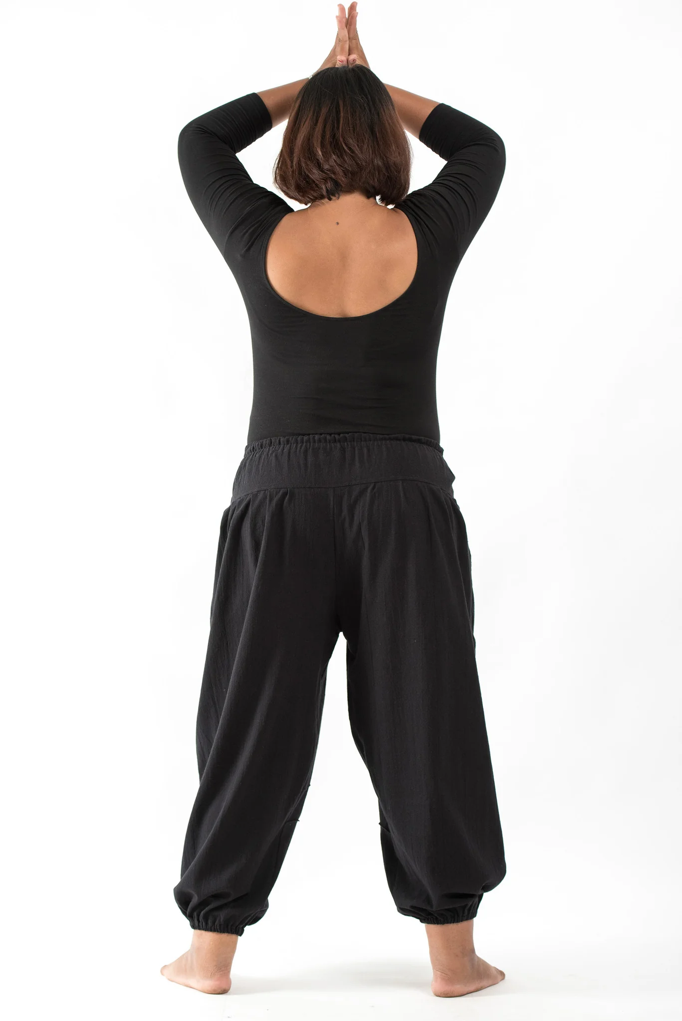 1333-Plus-Size-Genie-Women-s-Cotton-Harem-Pants-in-Black-4.webp Plus Size Genie Women's Cotton Harem Pants in Black