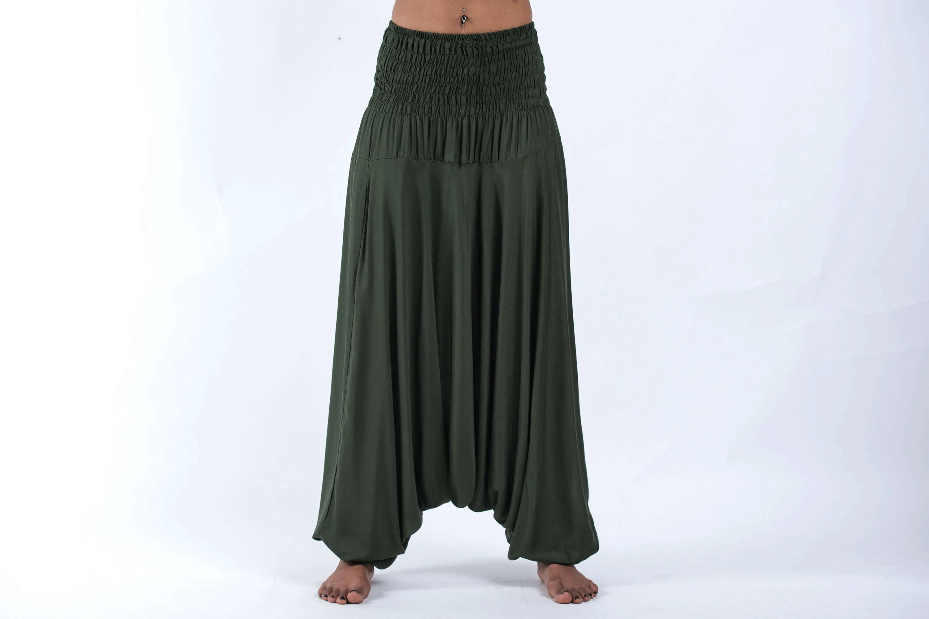 1344-Solid-Color-2-in-1-Jumpsuit-Harem-Pants-in-Dark-Green-2.webp Solid Color 2-in-1 Jumpsuit Harem Pants in Dark Green