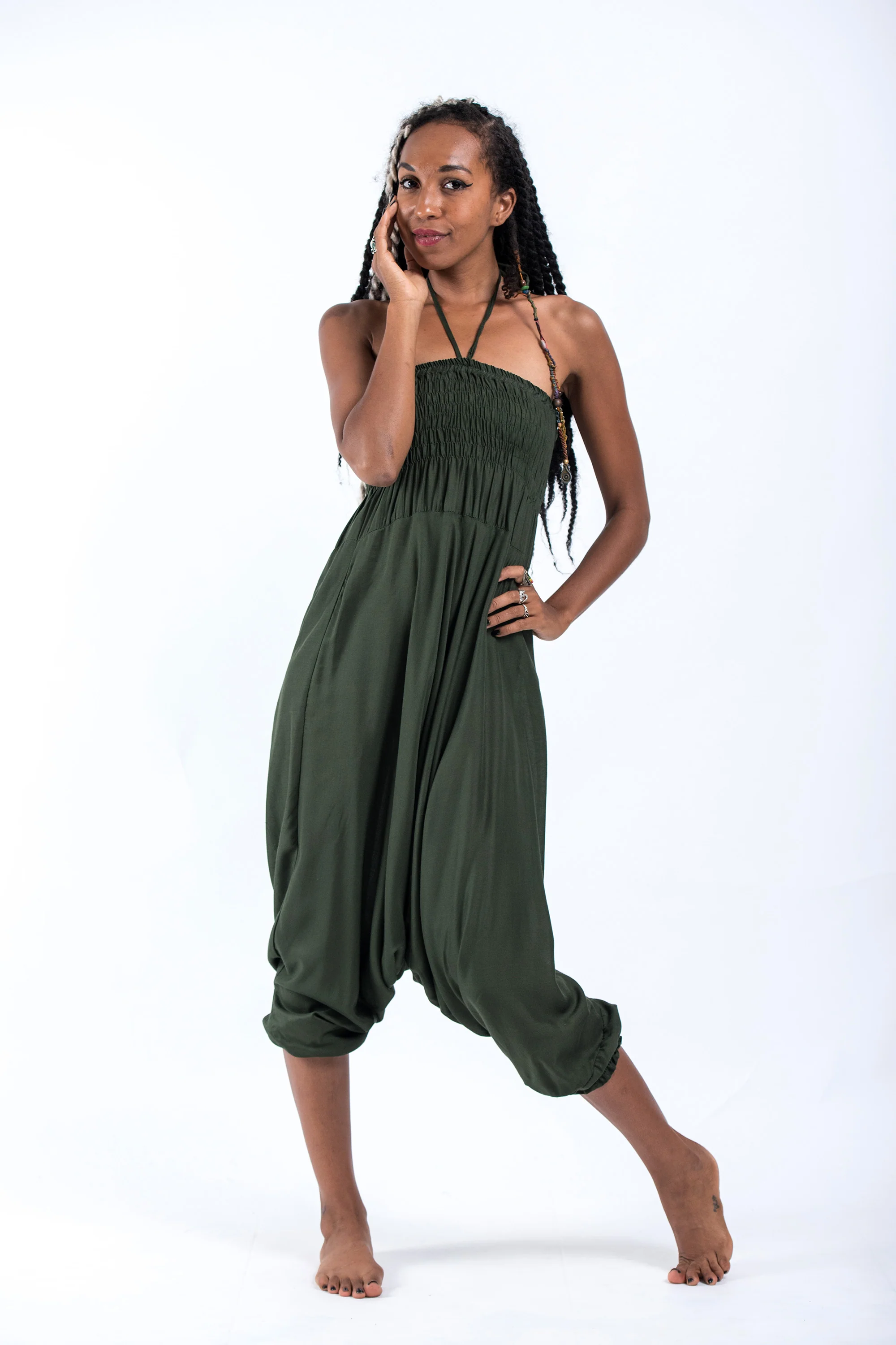 1344-Solid-Color-2-in-1-Jumpsuit-Harem-Pants-in-Dark-Green-5.webp Solid Color 2-in-1 Jumpsuit Harem Pants in Dark Green