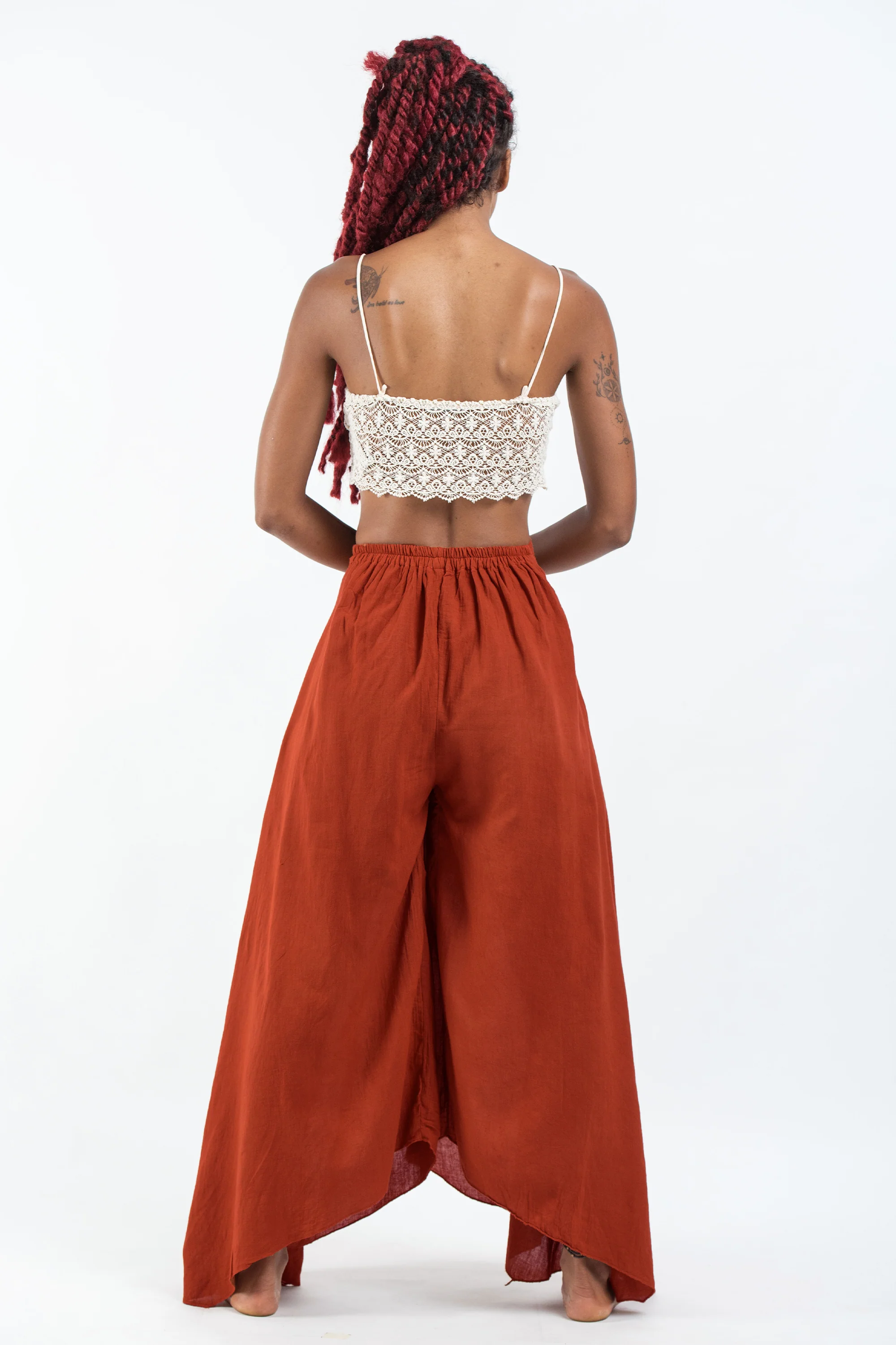 1348-Women-s-Cotton-Tinkerbell-Palazzo-Pants-in-Brick-4.webp Women's Cotton Tinkerbell Palazzo Pants in Brick
